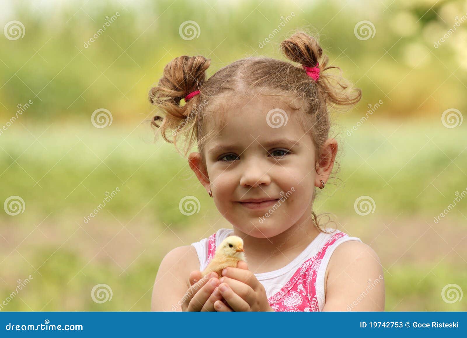 Young Girl Holding Little Chicken Stock Image Image of sweet, female