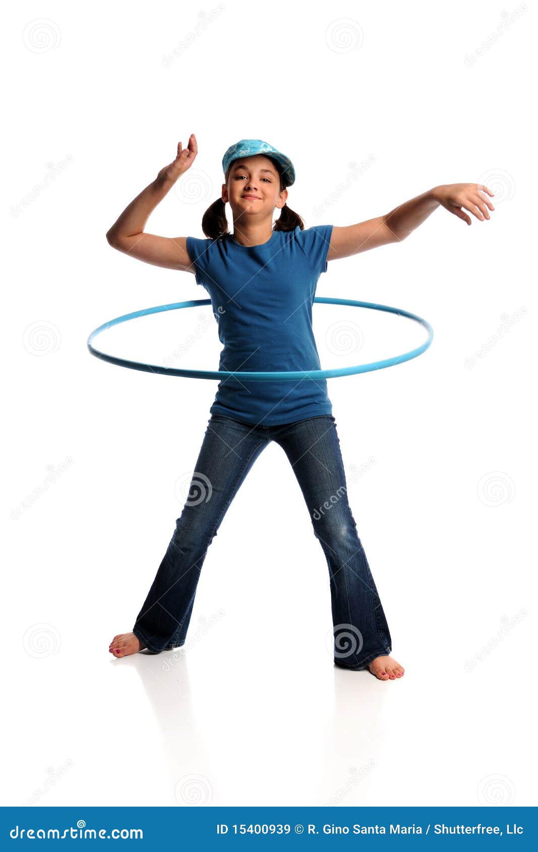 young girl with hula hoop