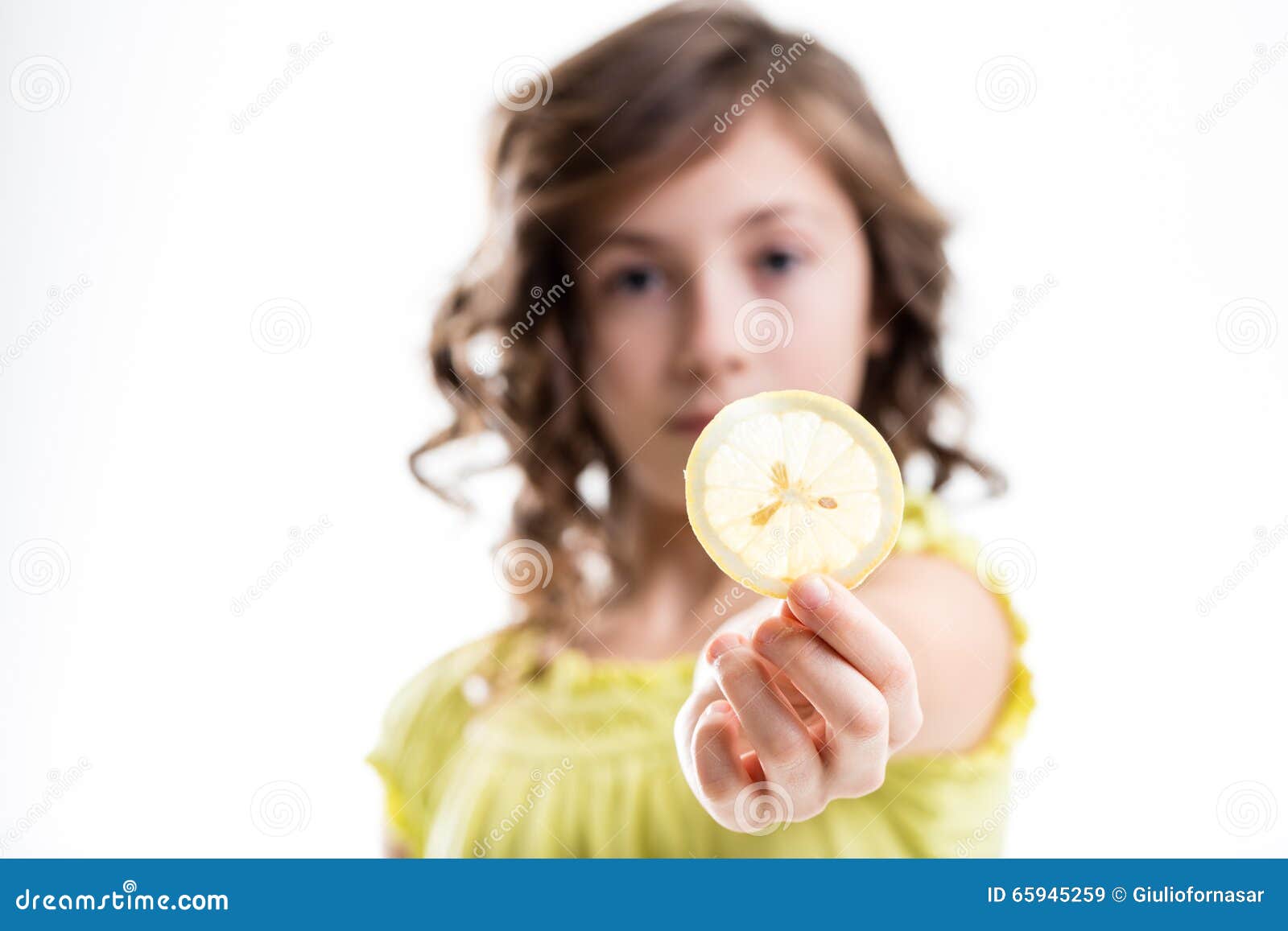 Young Girl with Lemon Slice Stock Image - Image of lemon, child: 65945259