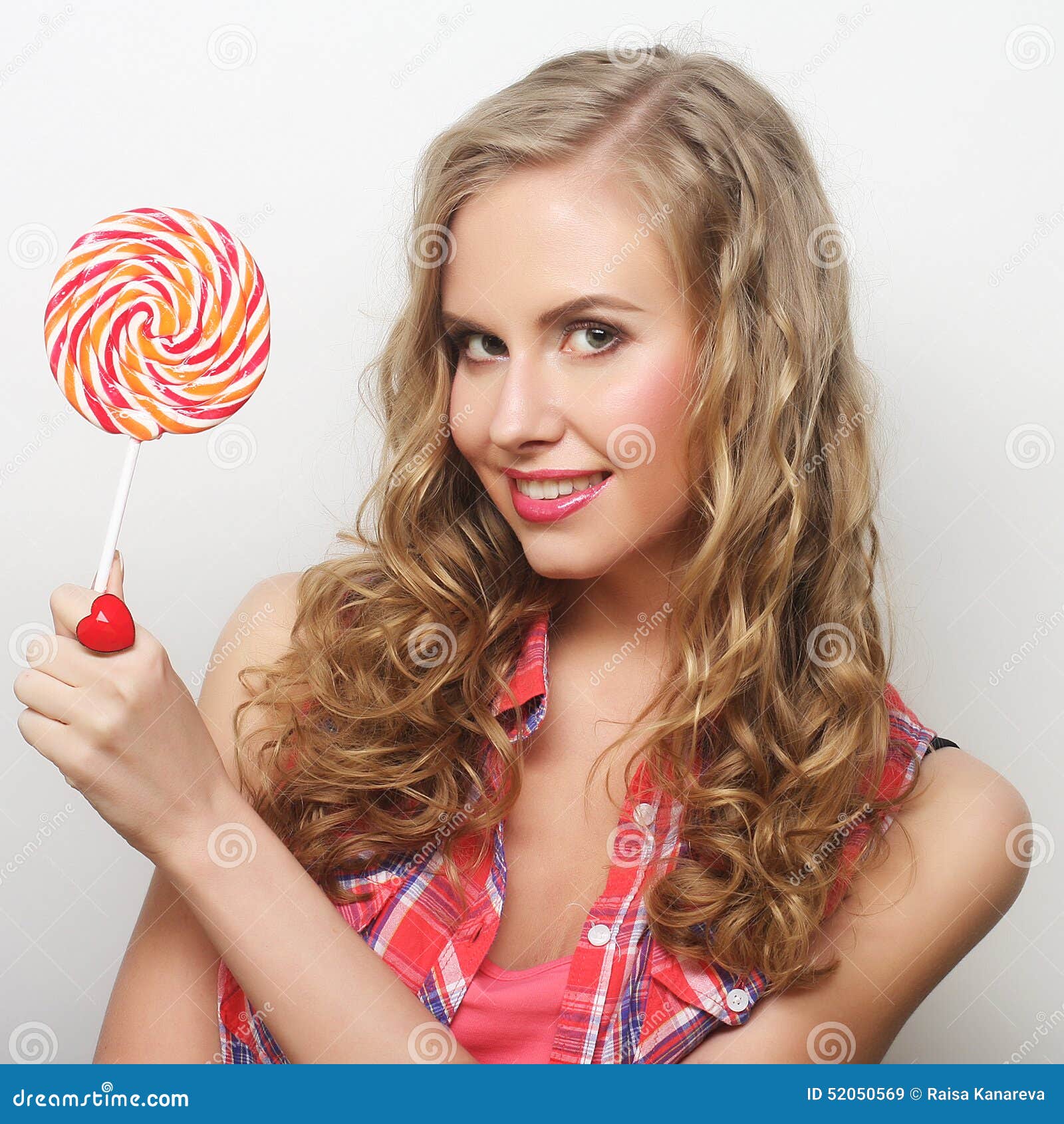 Young girl with lolipop stock image. Image of closeup 52050569