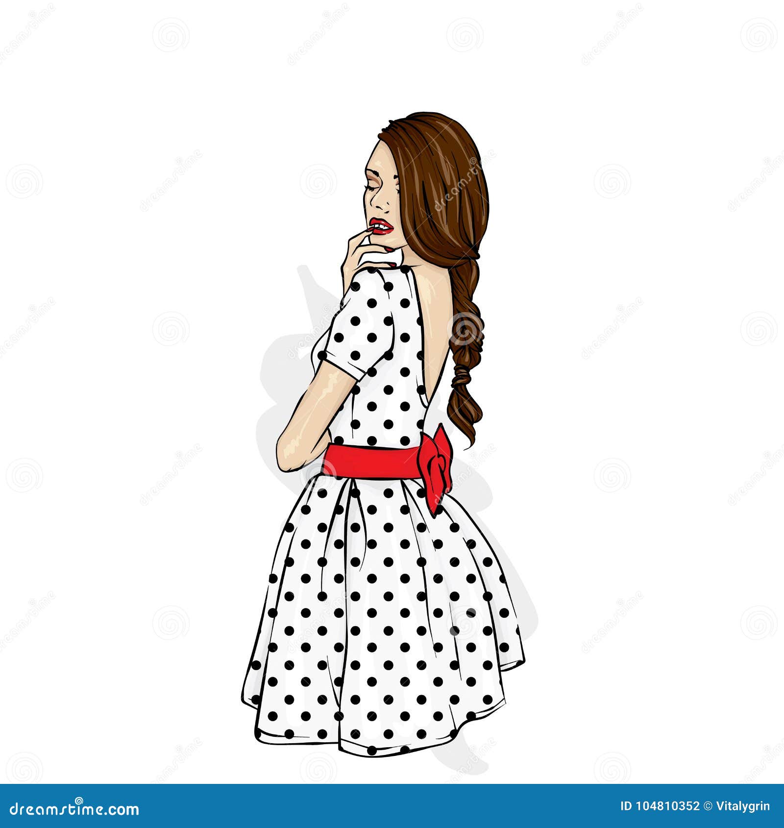 Fashion Illustration: Short Dress with Handbag