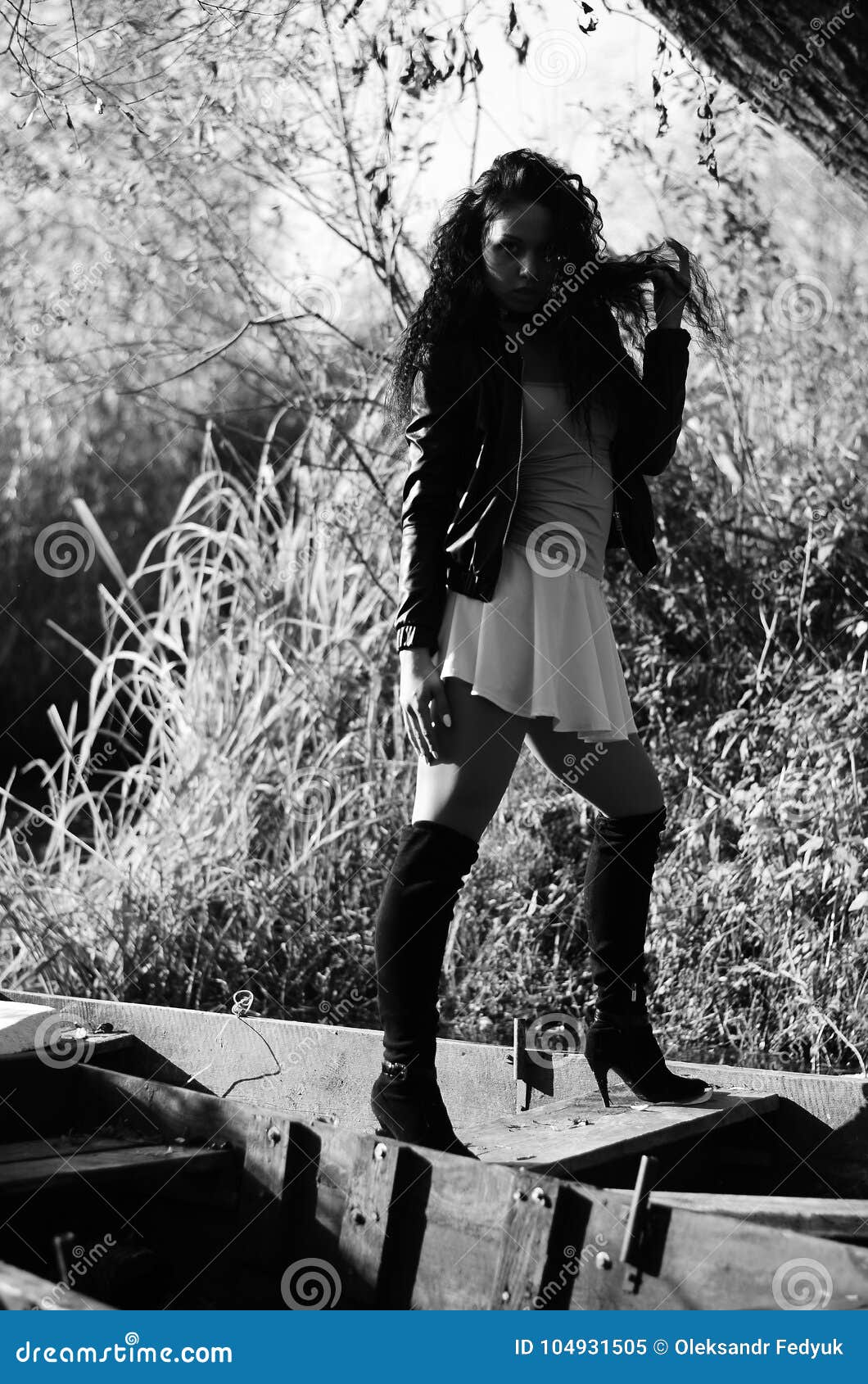 Young Girl Lying in a Boat Floating on the Lake Stock Image - Image of ...