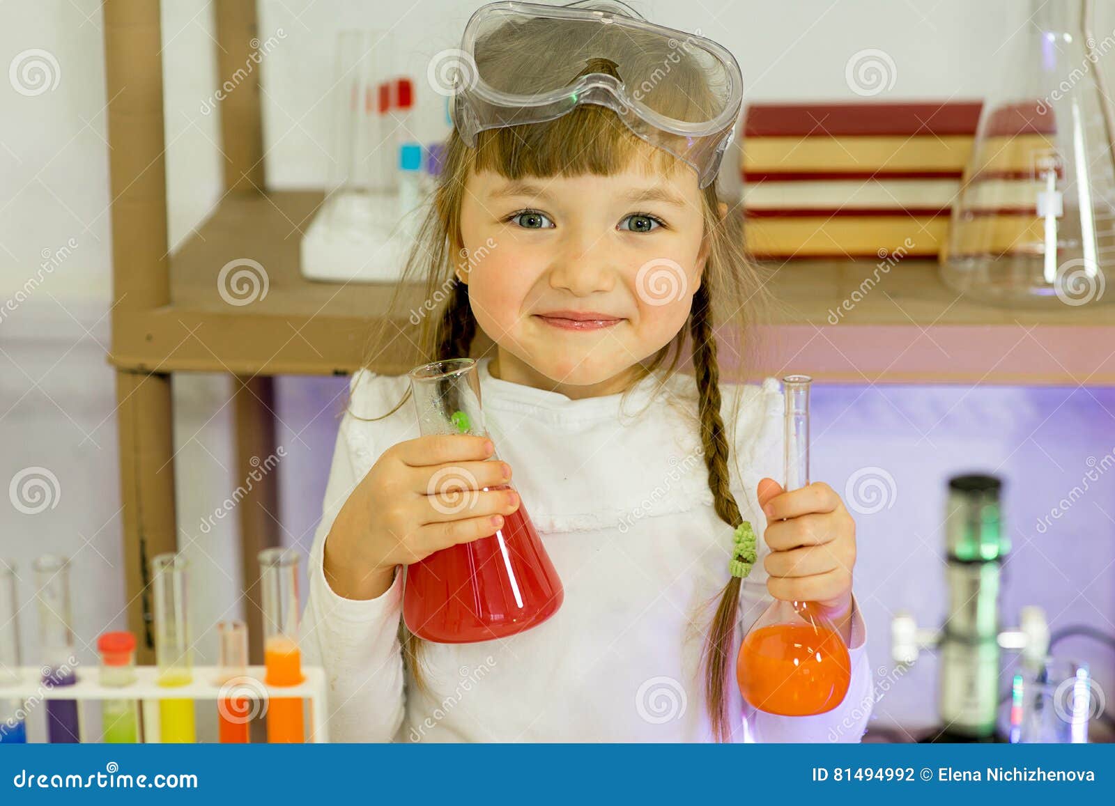 Young Girl Making Science Experiments Stock Photo Image of girl