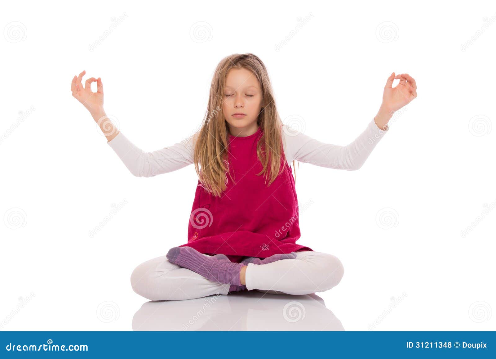 Yoga girl in dress code Royalty Free Vector Image