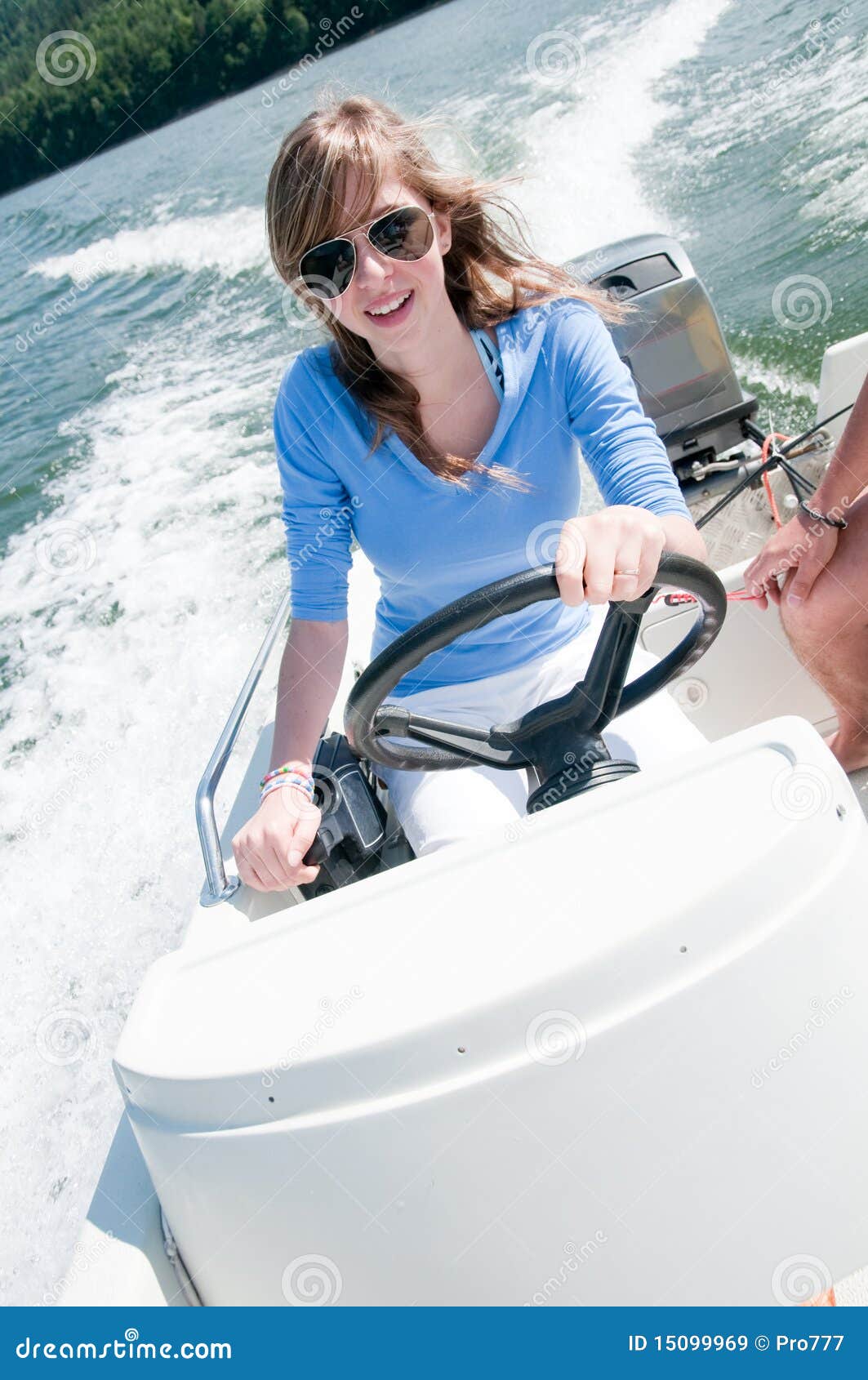 girl motorboat girl