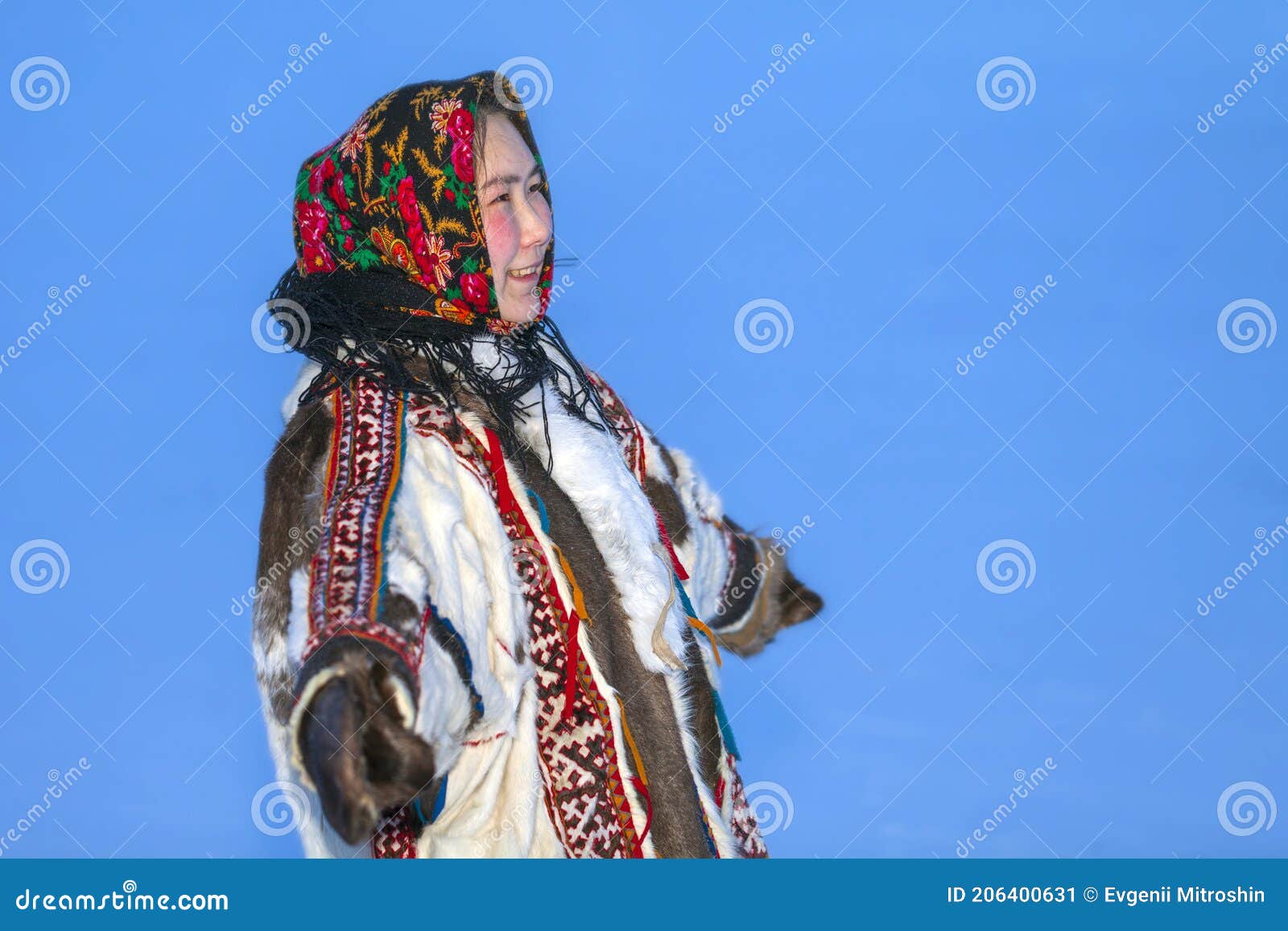 Young Girl, in the National Winter Clothes of the Northern Inhabitants ...