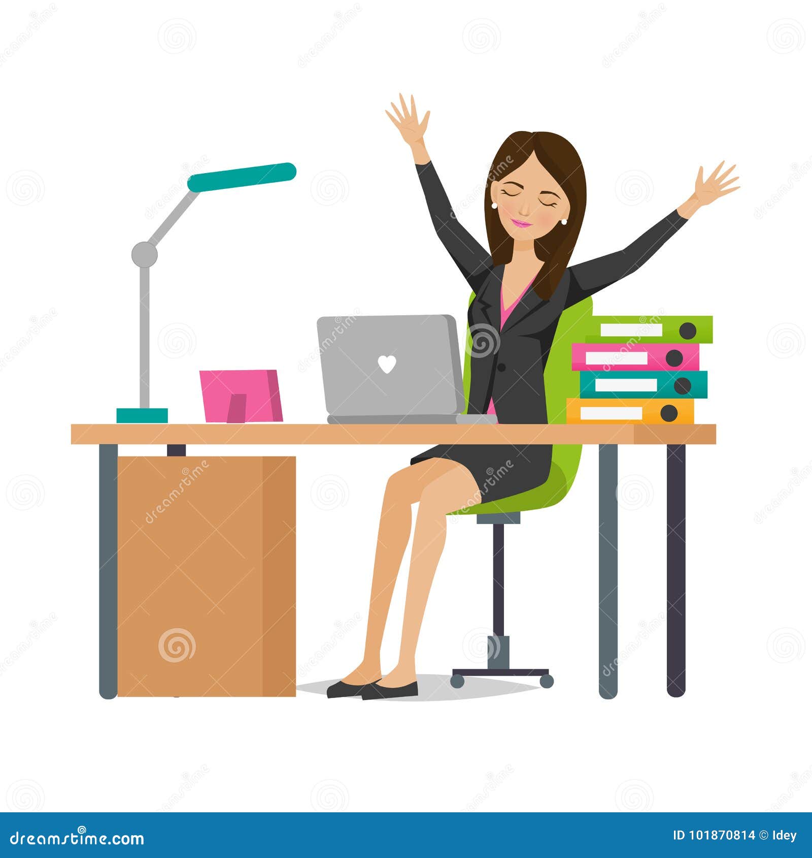 female office worker cartoon