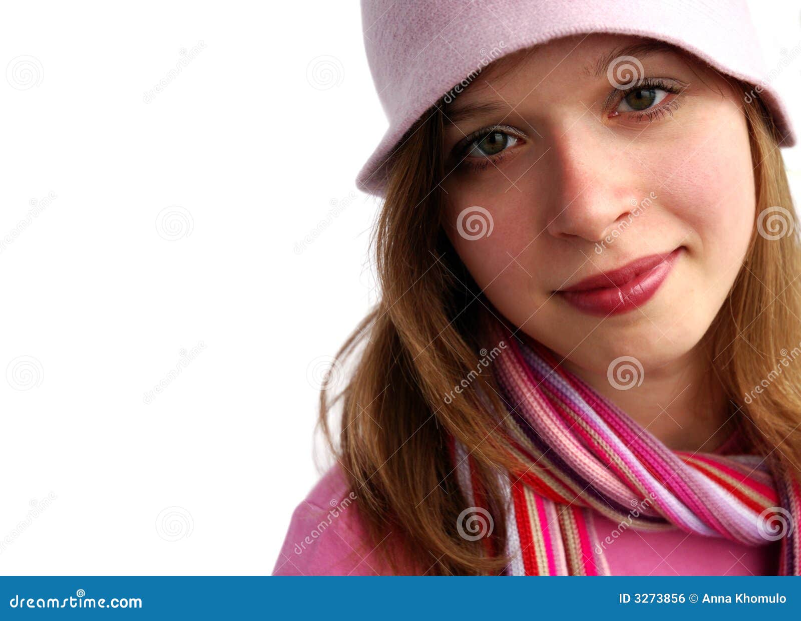 Young girl with pink hat stock photo. Image of romance 3273856
