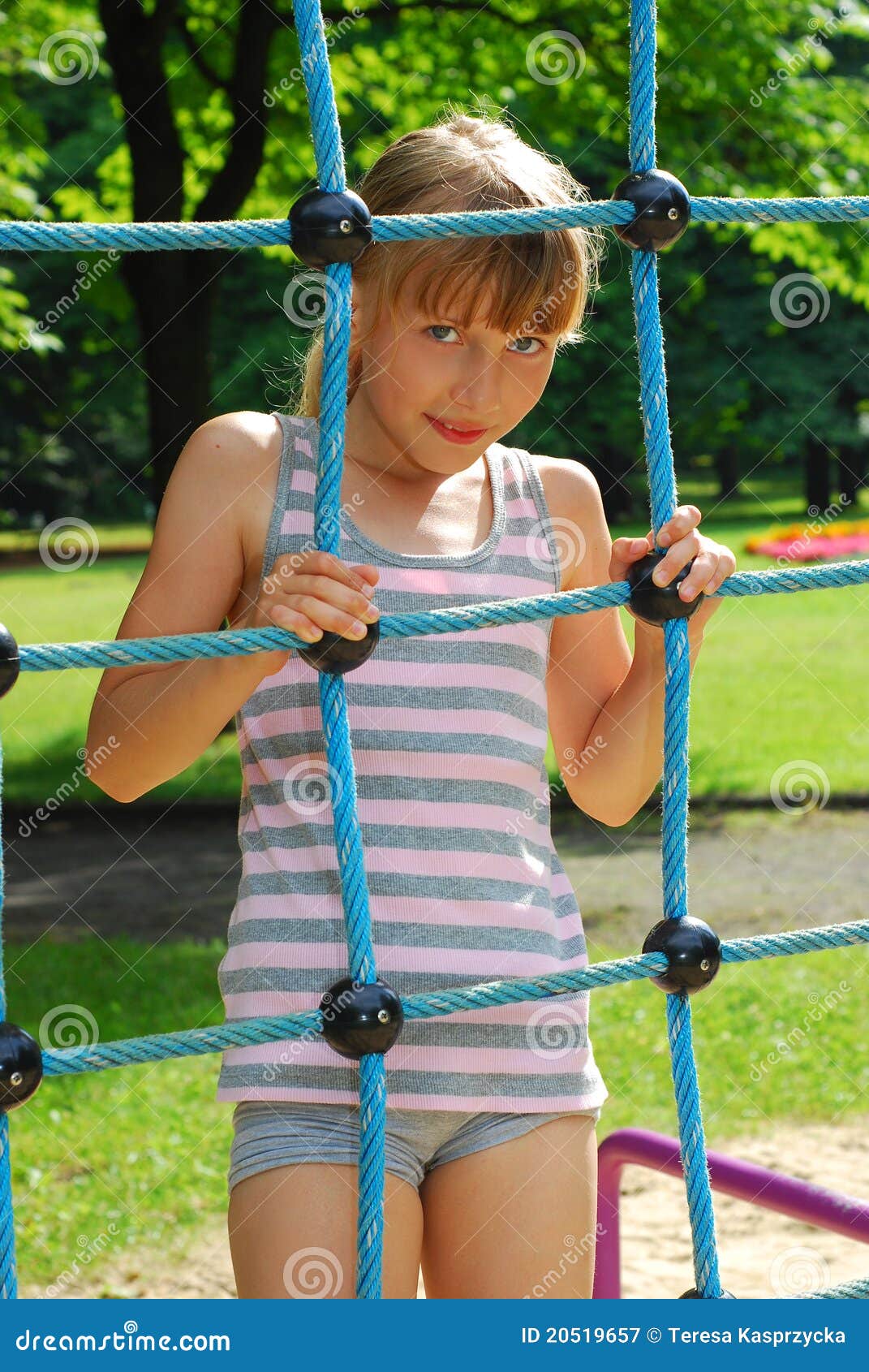 Young Girl on the Playground Stock Image Image of safety, outdoor