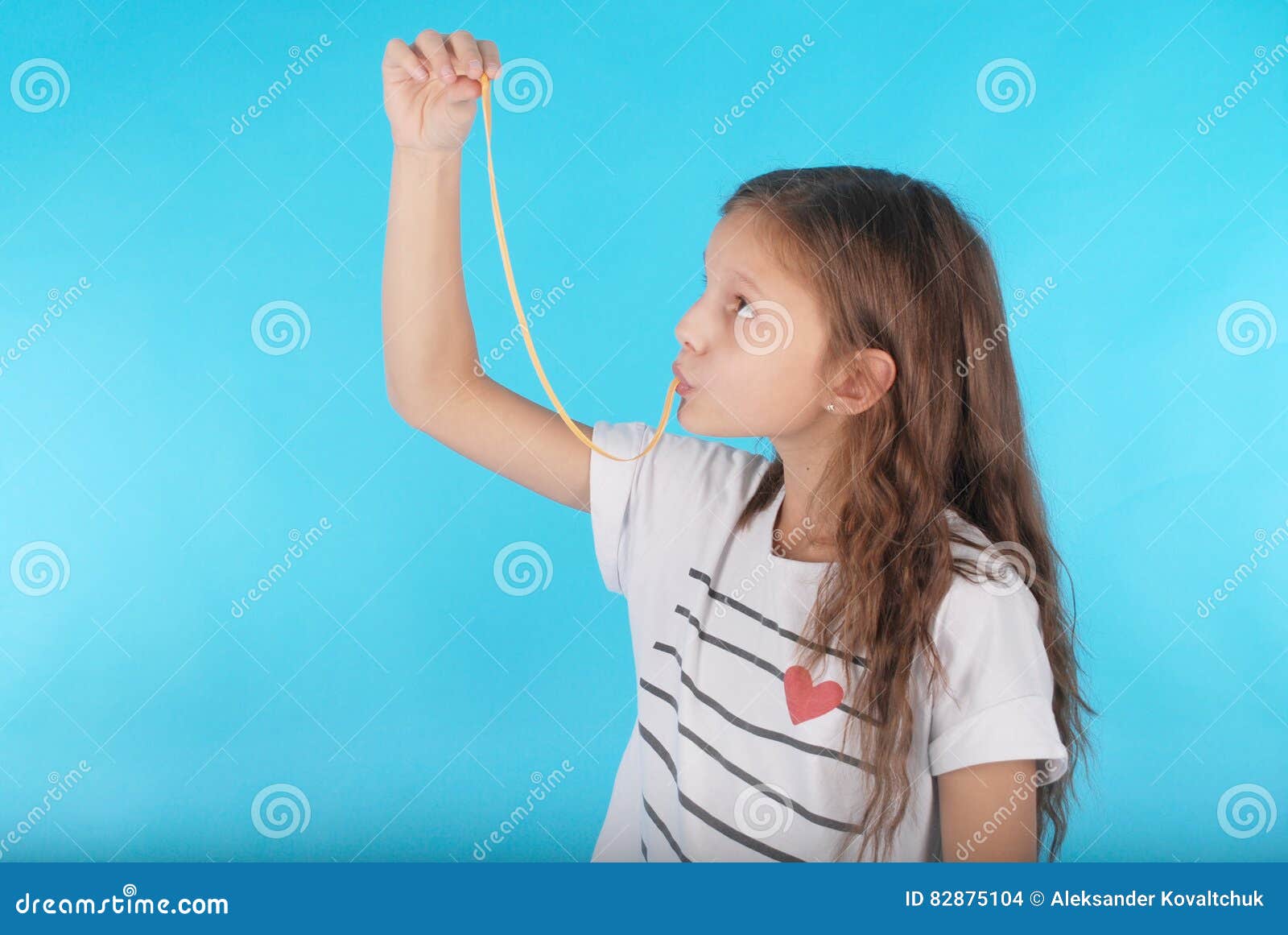 Young Girl Playing with Chewing Gum Stock Photo - Image of fresh, candy ...