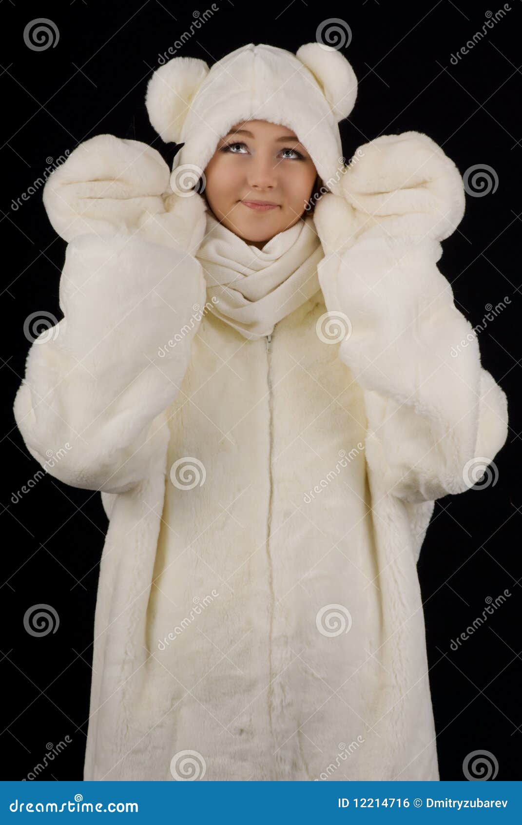 Young Girl In The Polar Bear Costume Royalty Free Stock Image Image