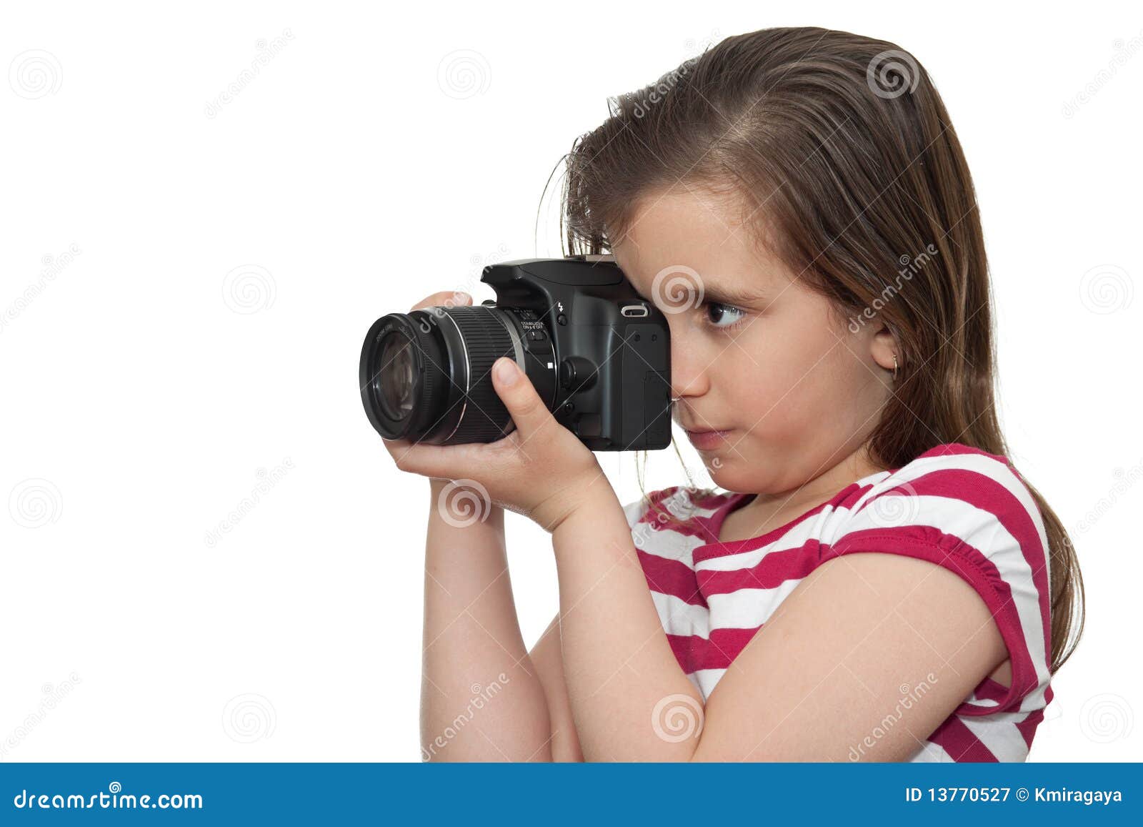 Young Girl with a Professional Camera Stock Image Image of child
