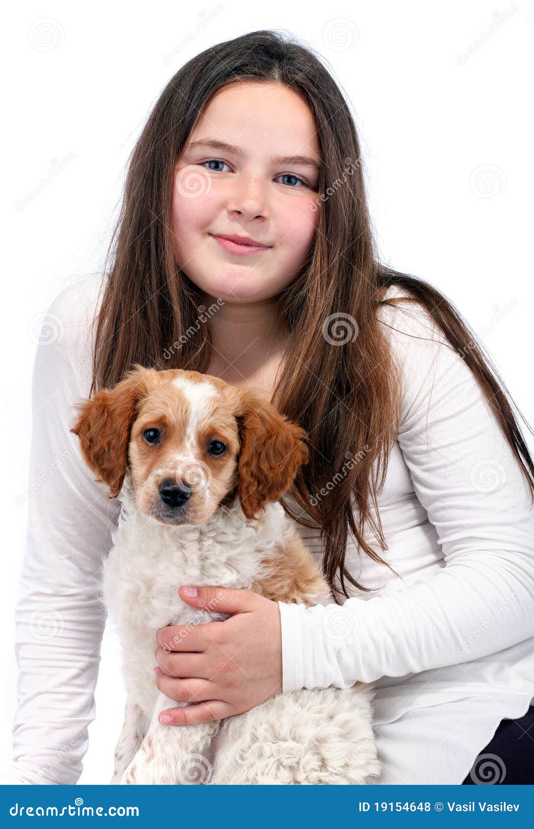 Young girl and puppy stock photo. Image of beautiful - 19154648