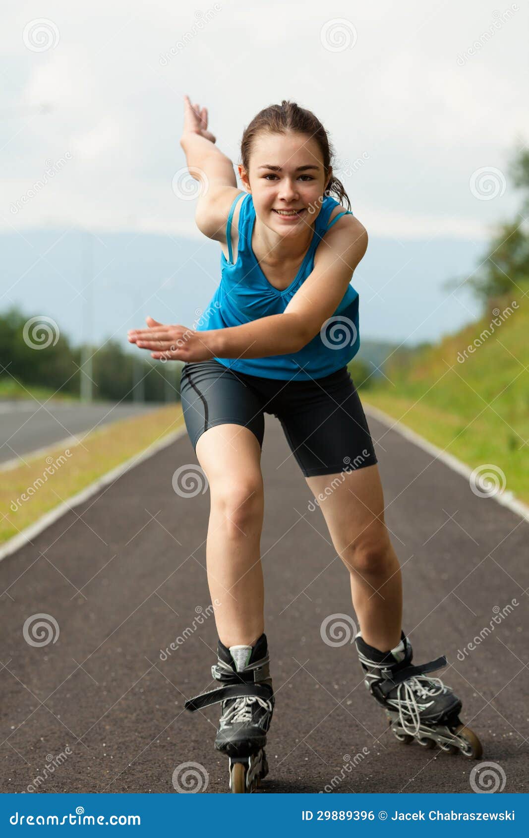 Girl on rollerblades stock photo. Image of movement, outdoor 29889396