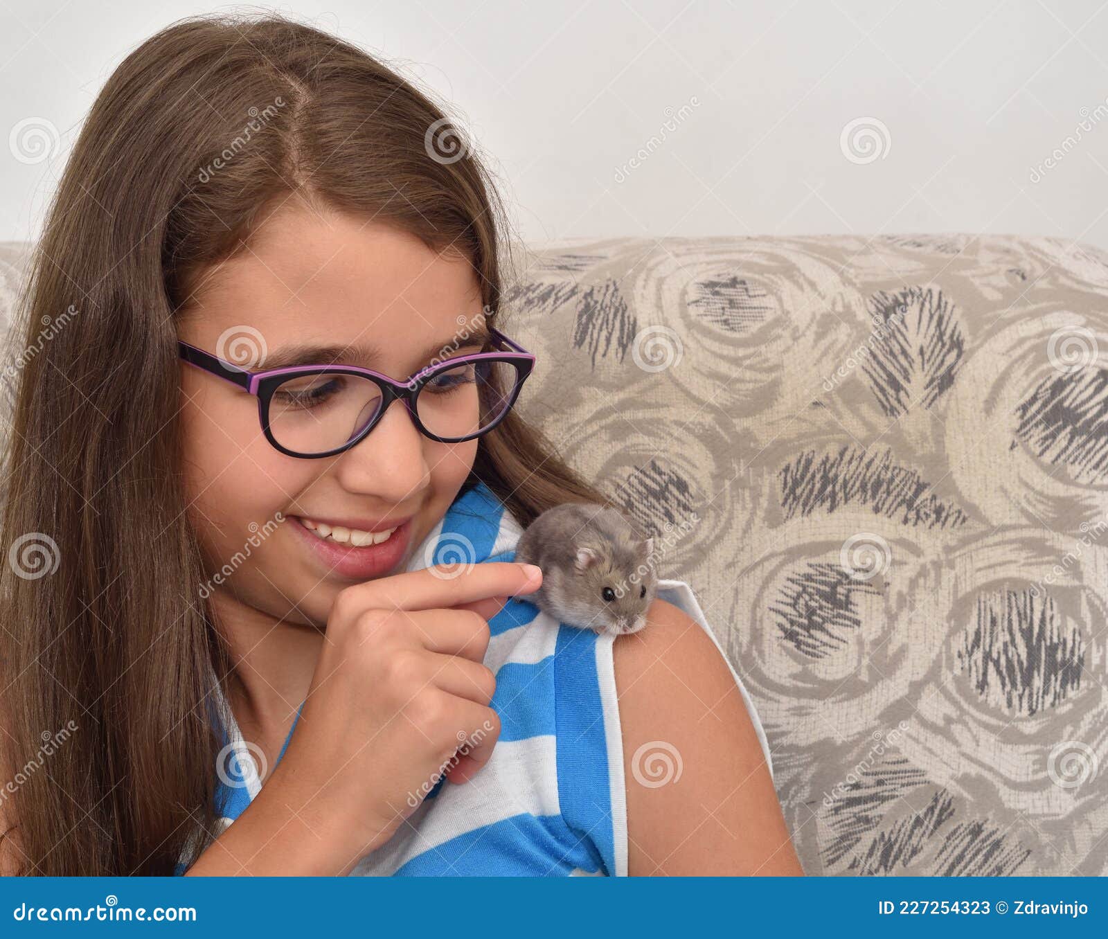 1600px x 1356px - Young Girl with Her Pet Hamster Stock Image - Image of little, expression:  227254323