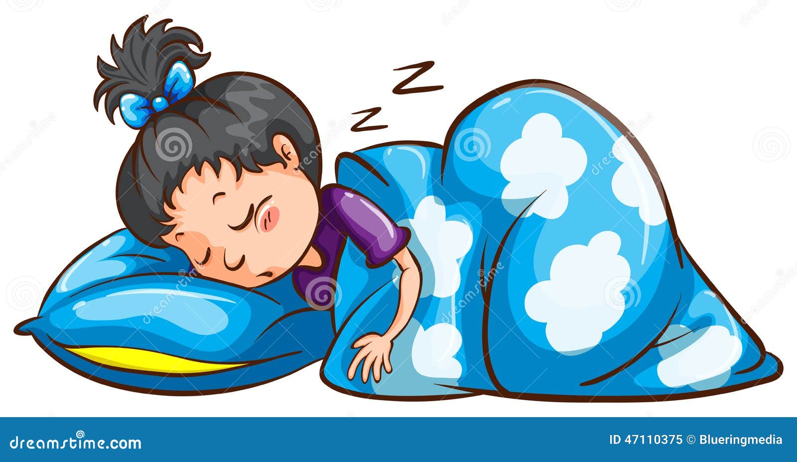 A young girl sleeping stock vector. Illustration of illustration - 47110375