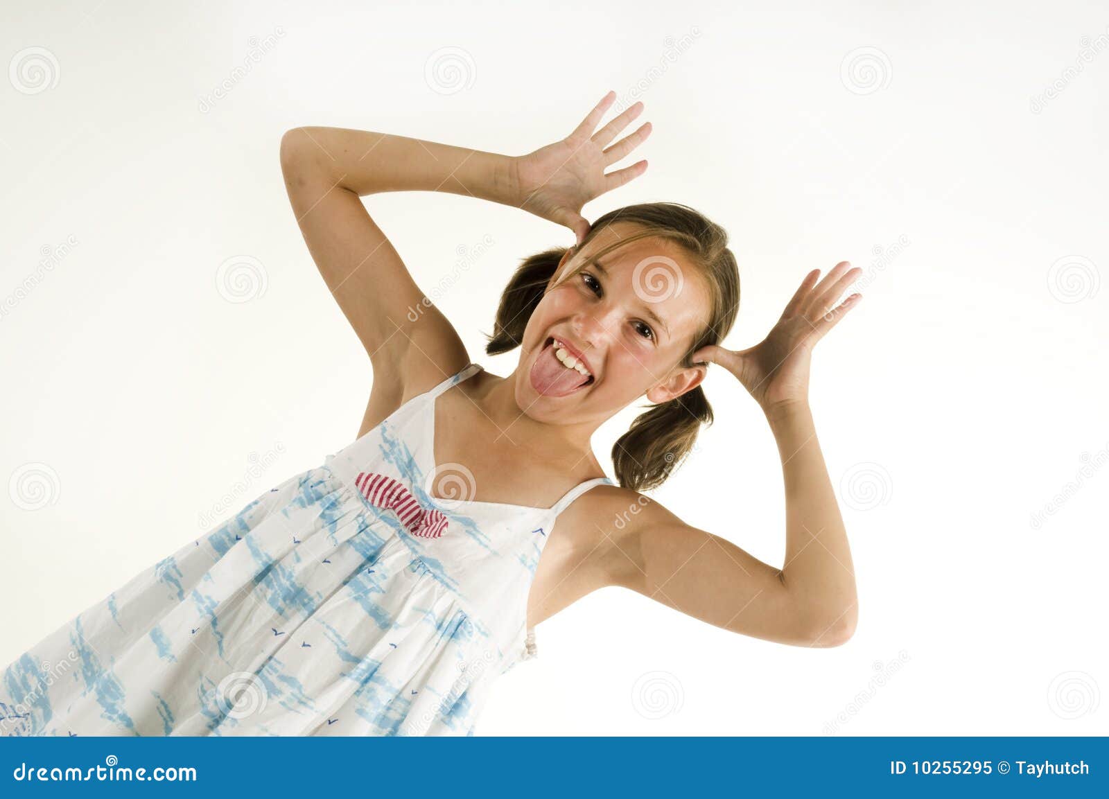 Young girl teasing stock image. Image of stick, hands 10255295