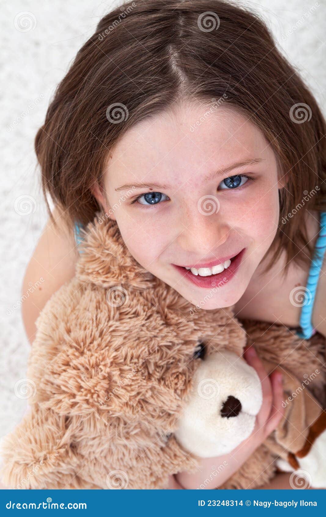 Young girl with teddy bear stock photo. Image of people - 23248314