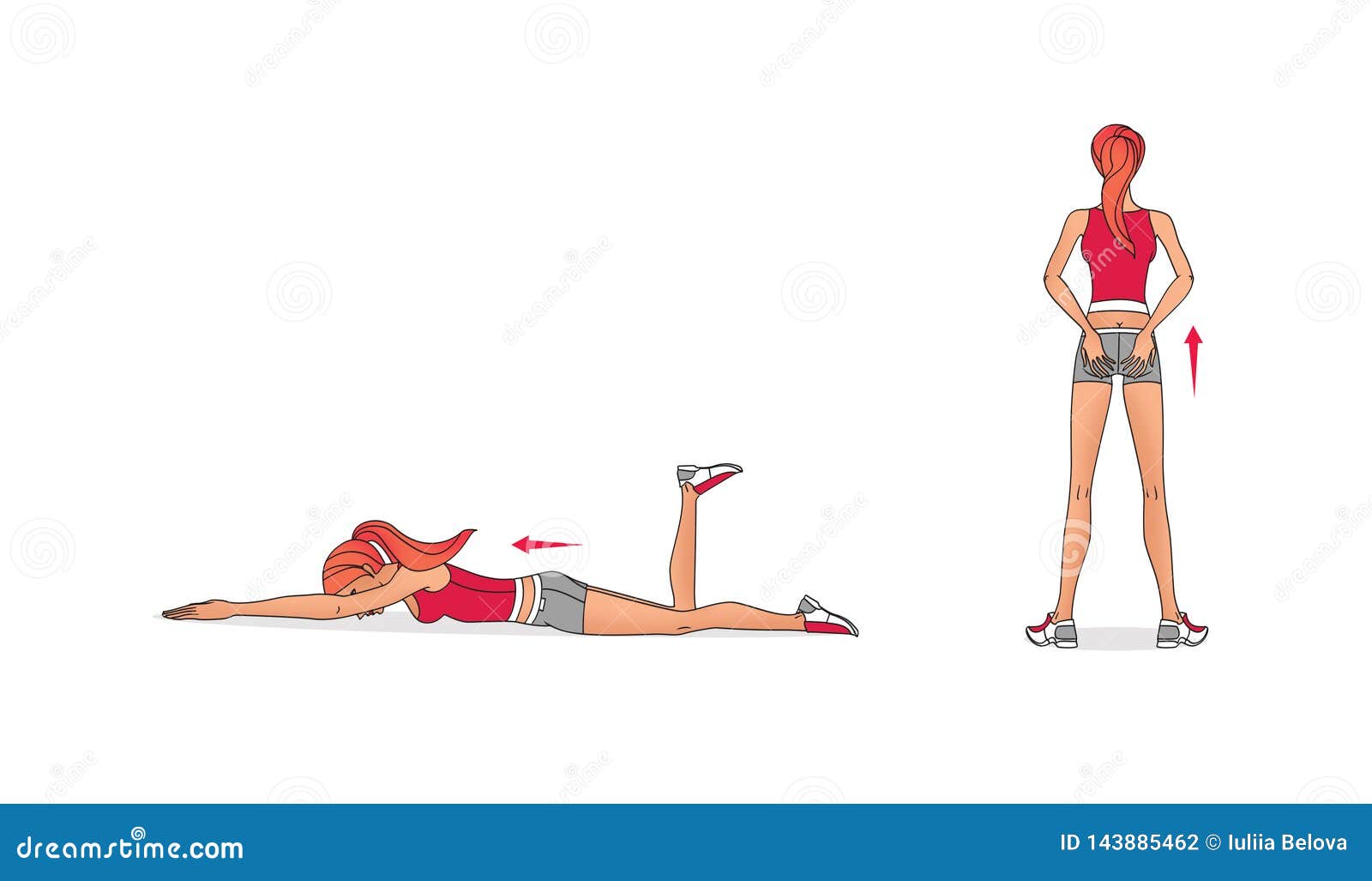 Young Girl Is Training Exercises To Strengthen The Muscles Of The