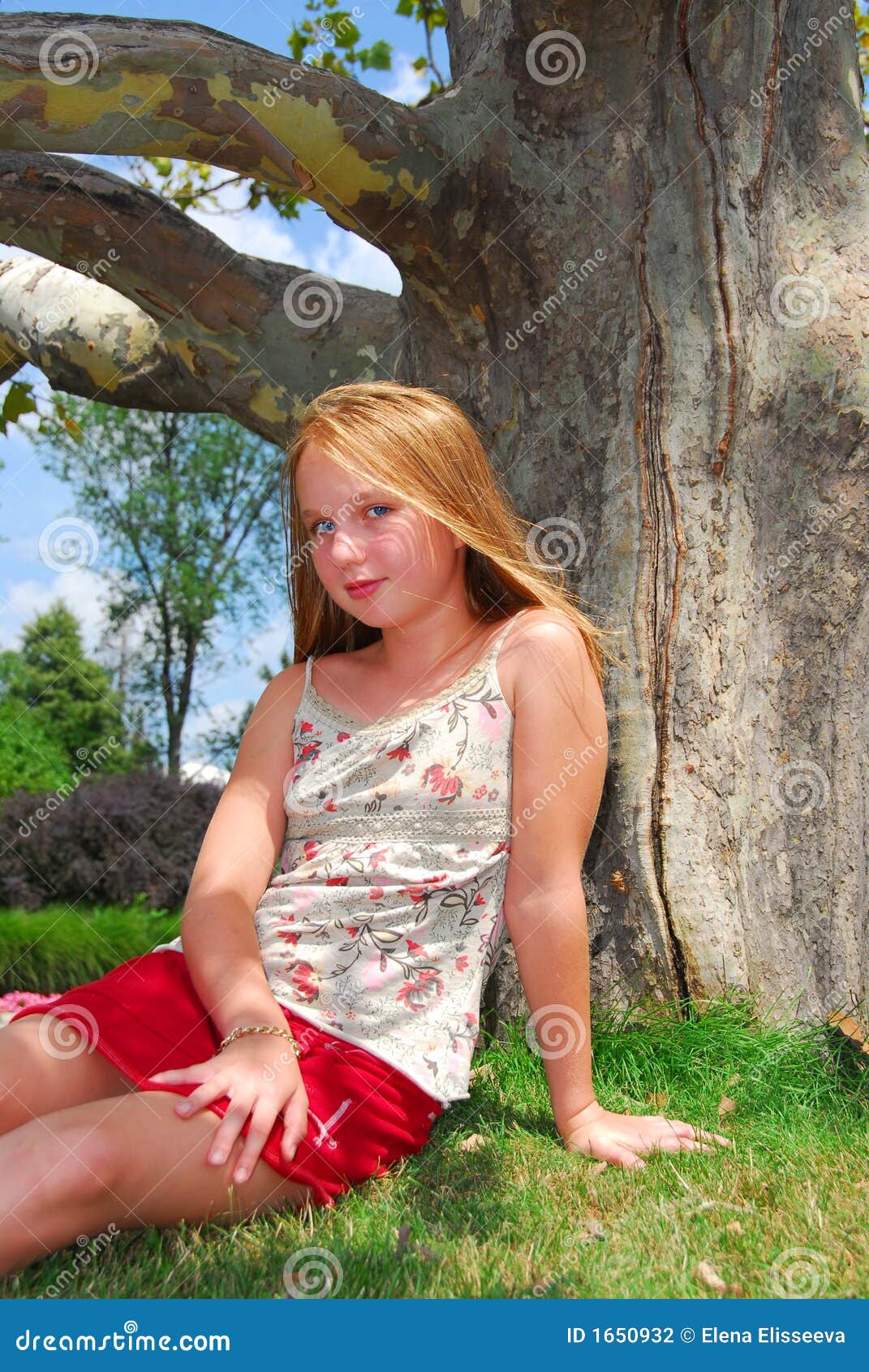 Young girl tree stock photo. Image of green, preteen, kids - 1650932