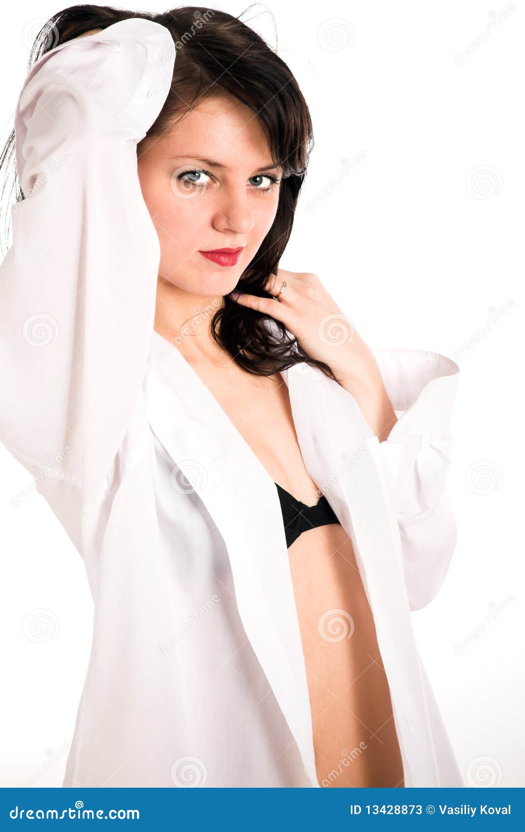 Young Girl in Underwear on White Stock Image Image of girl, person