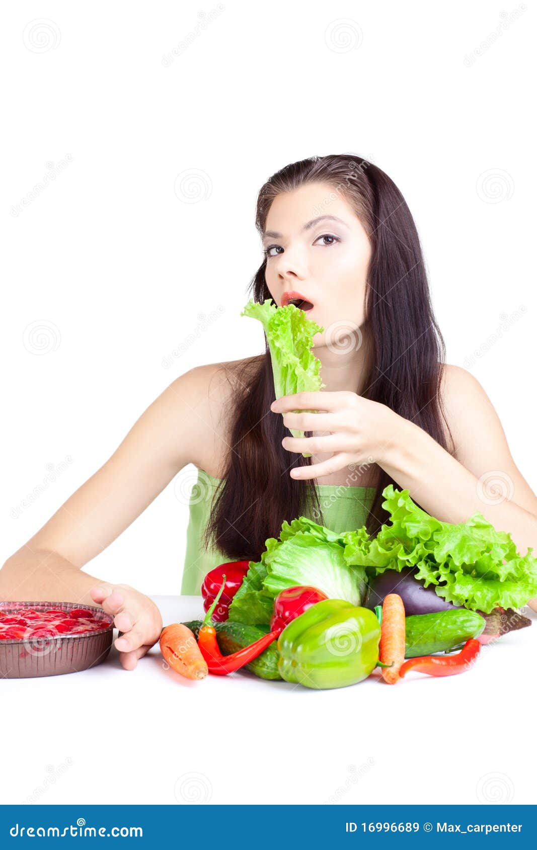 Young girl with vegetables stock image. Image of green - 16996689