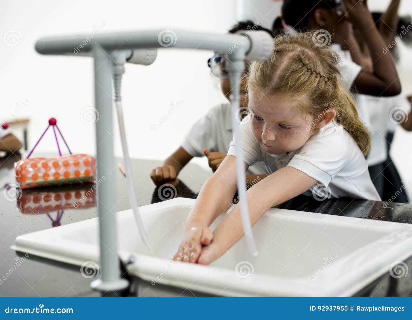 Young Girl Washing Hands With Water Stock Image Image Of Pipe