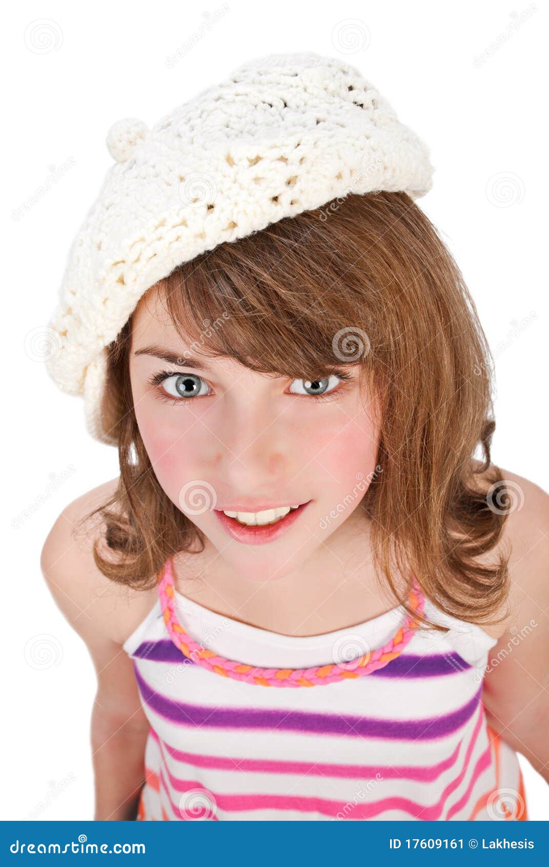 Young girl wearing a cap stock image. Image of child 17609161