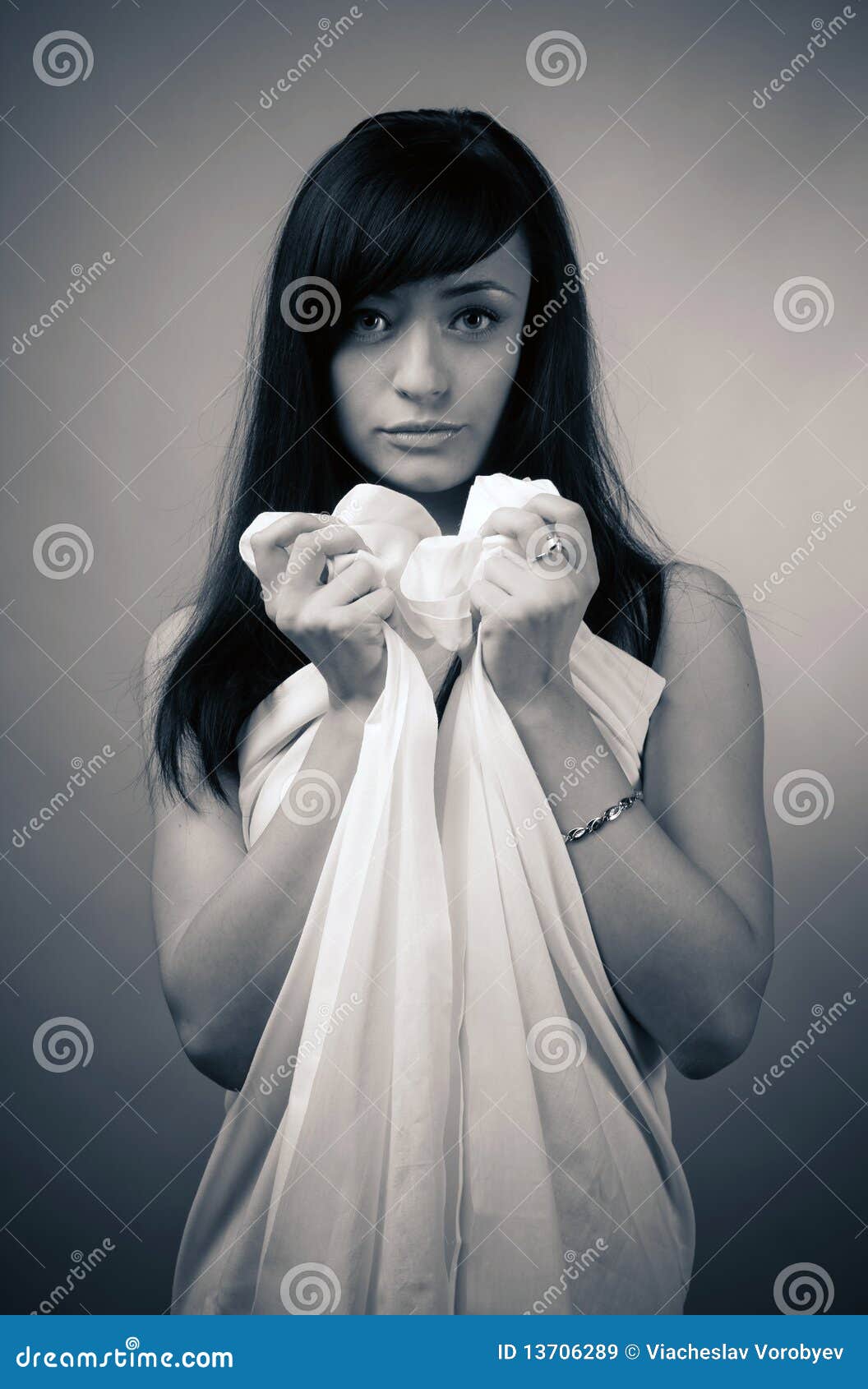 Young Girl in a White Bedsheet. Stock Image Image of sexual, hair