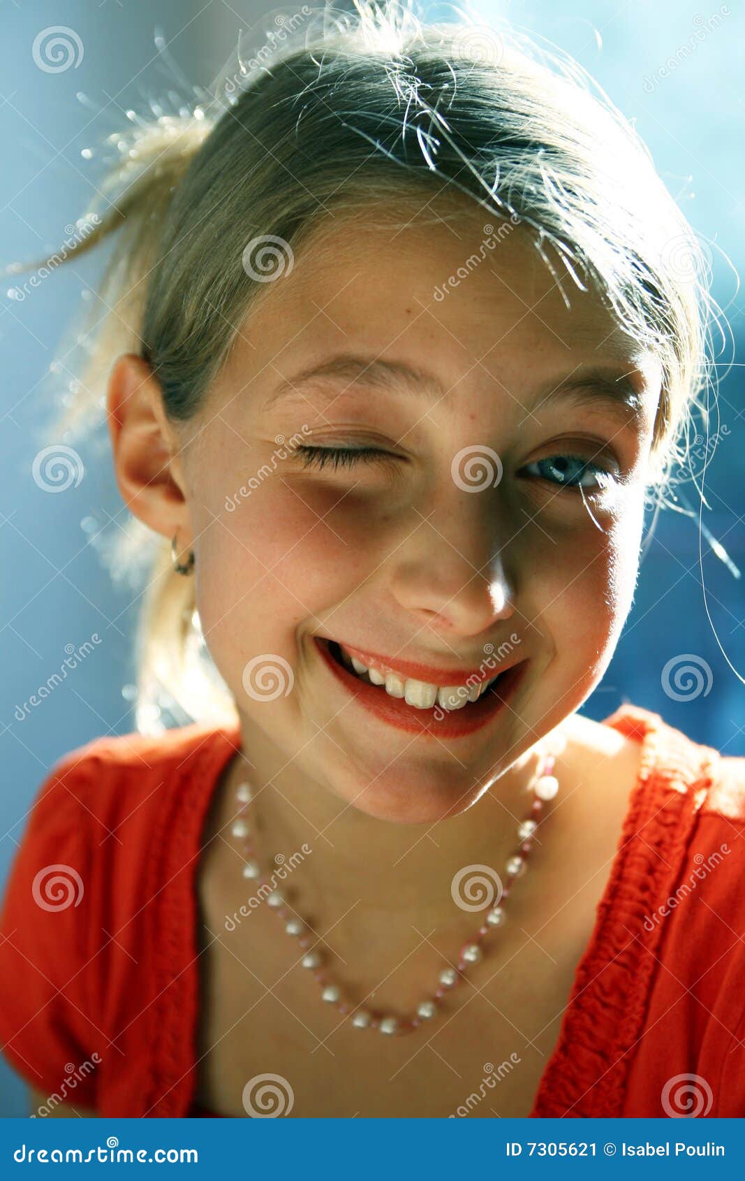 Young Girl Winking Stock Image - Image: 7305621