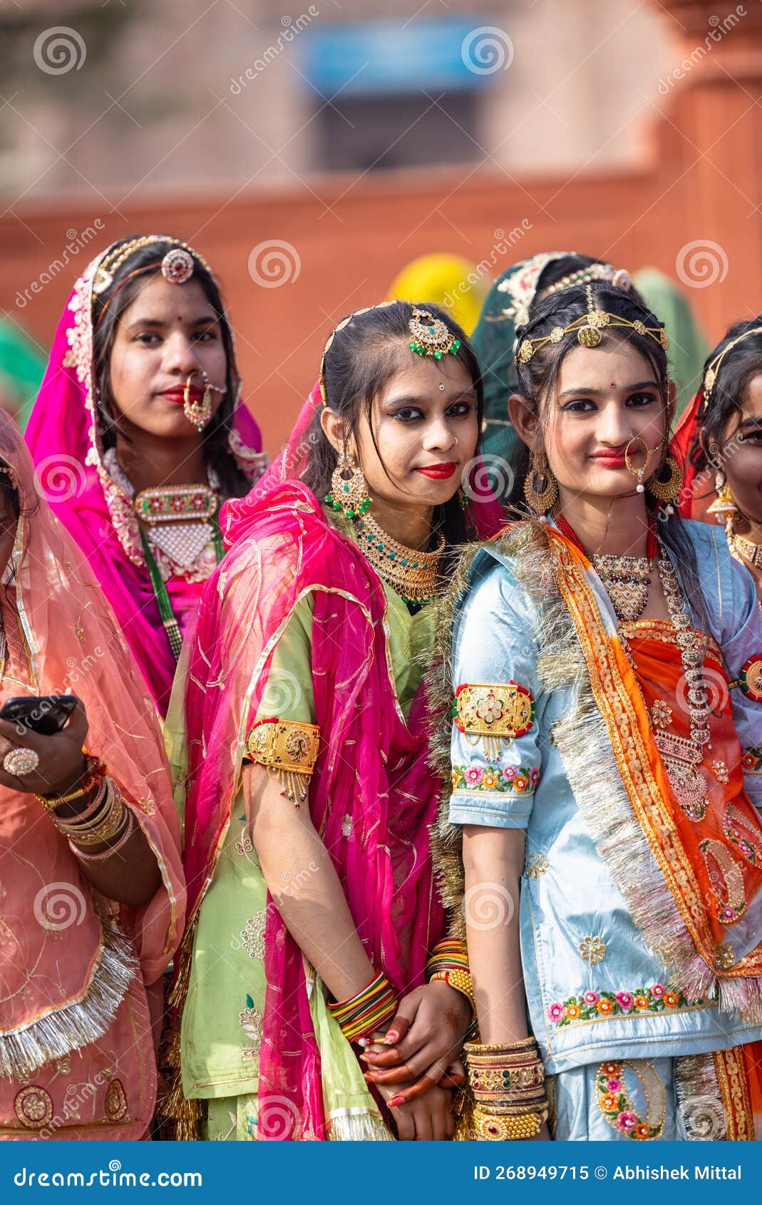 Young Girls in Traditional Rajasthani Dress in Camel Festival ...