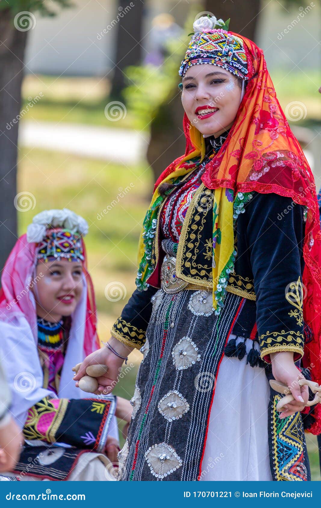 Young Girls from Turkey in Traditional Costume Editorial Photo