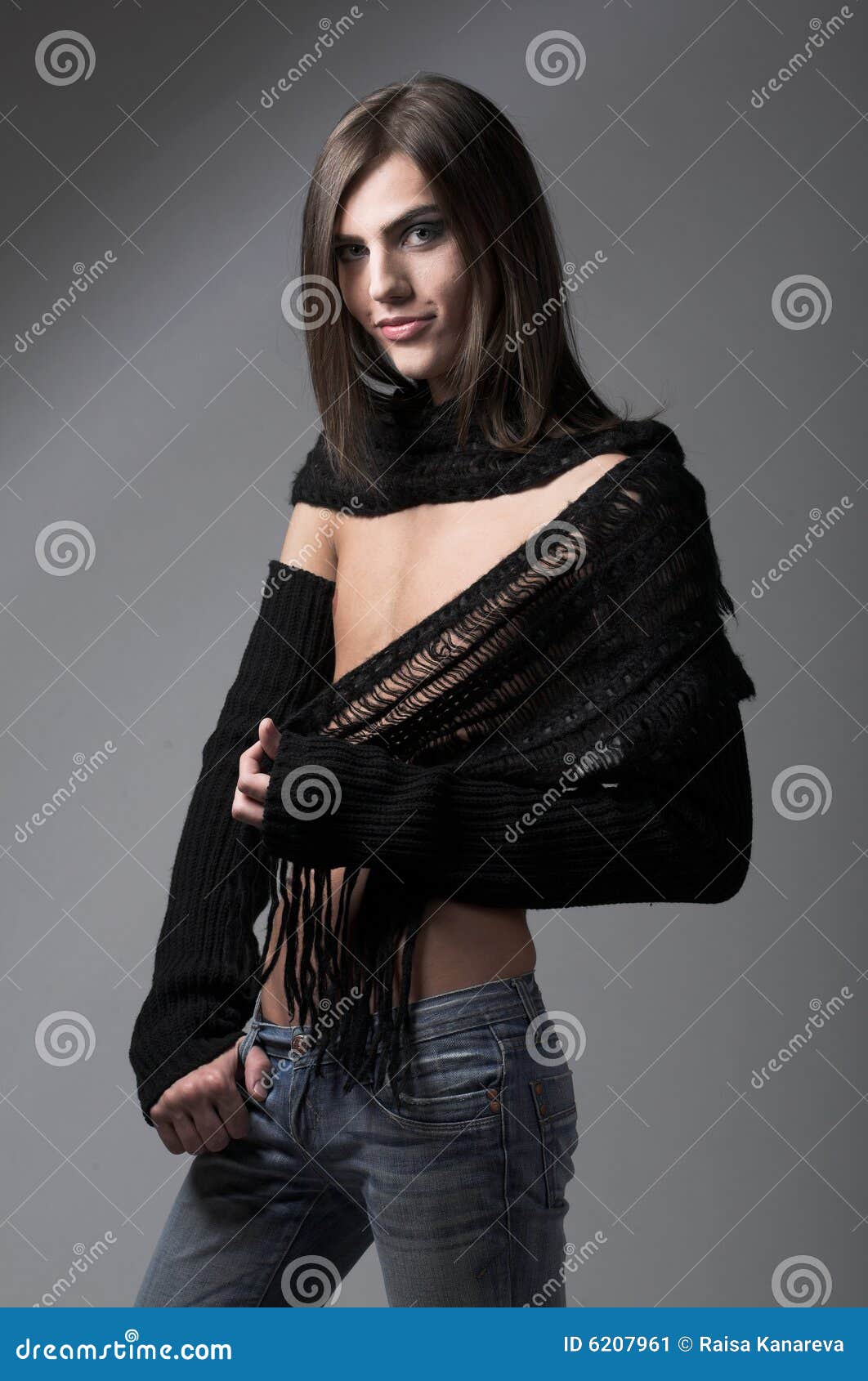 Young Glamor Man With Long Hair Stock Image - Image: 6207961