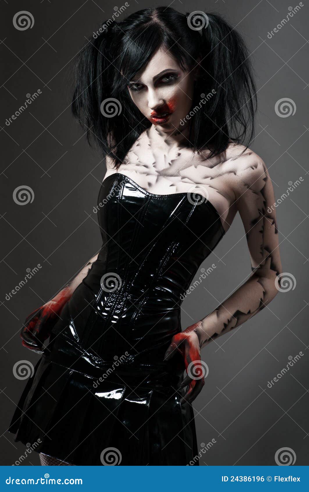 Young Gothic Girl In Fetish Costume Stock Photo Ima