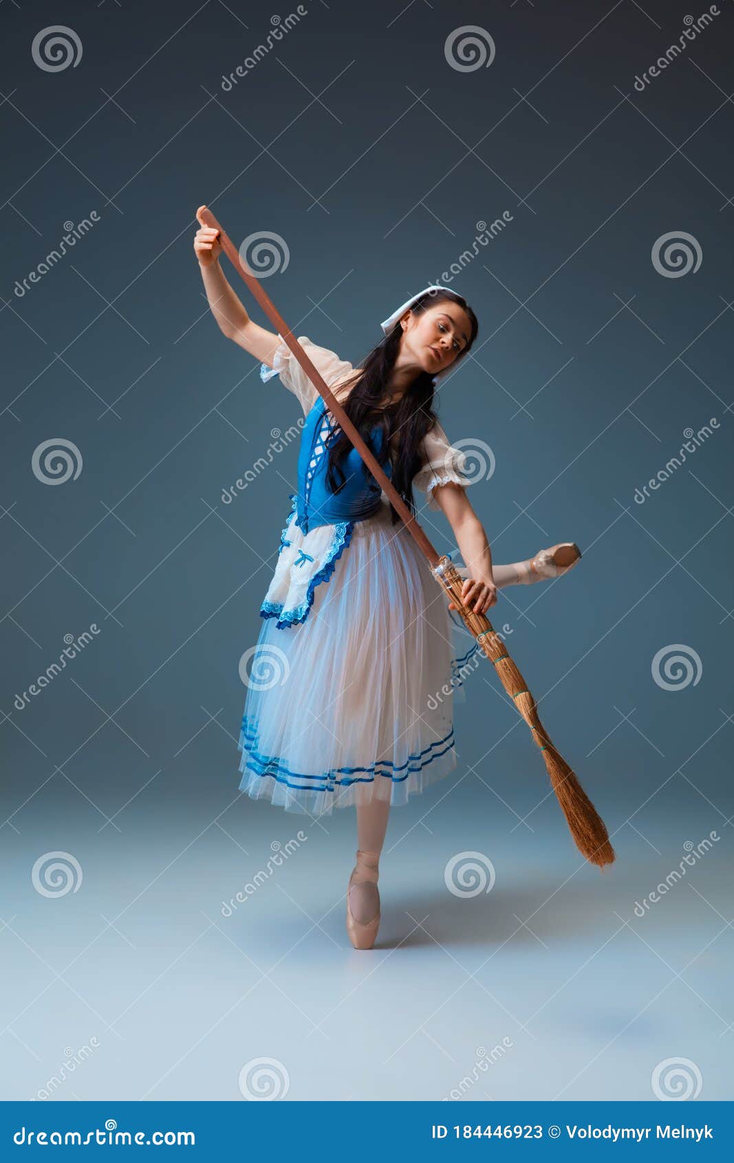 young and graceful female ballet dancer as cinderella fairytail character