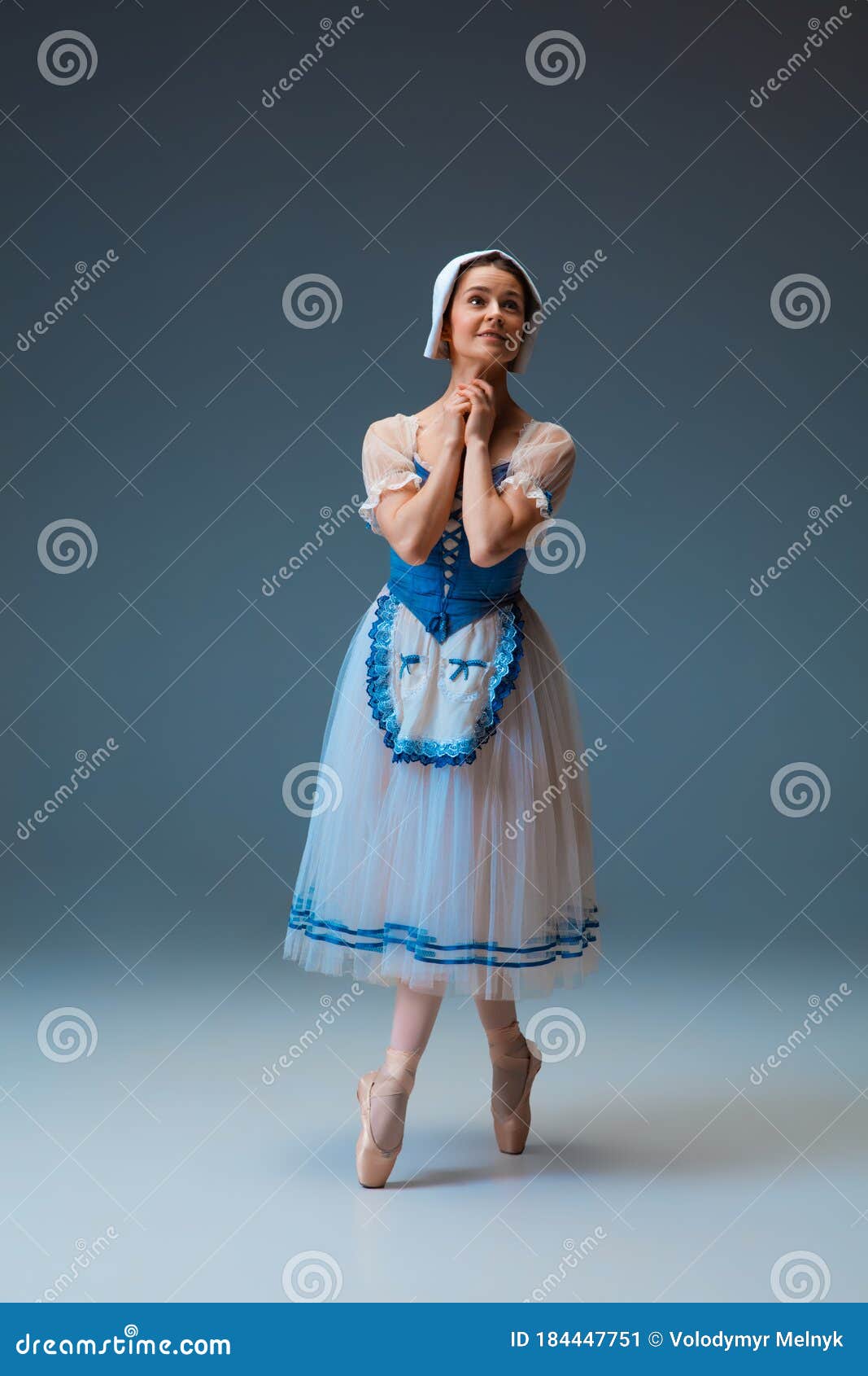 young and graceful female ballet dancer as cinderella fairytail character