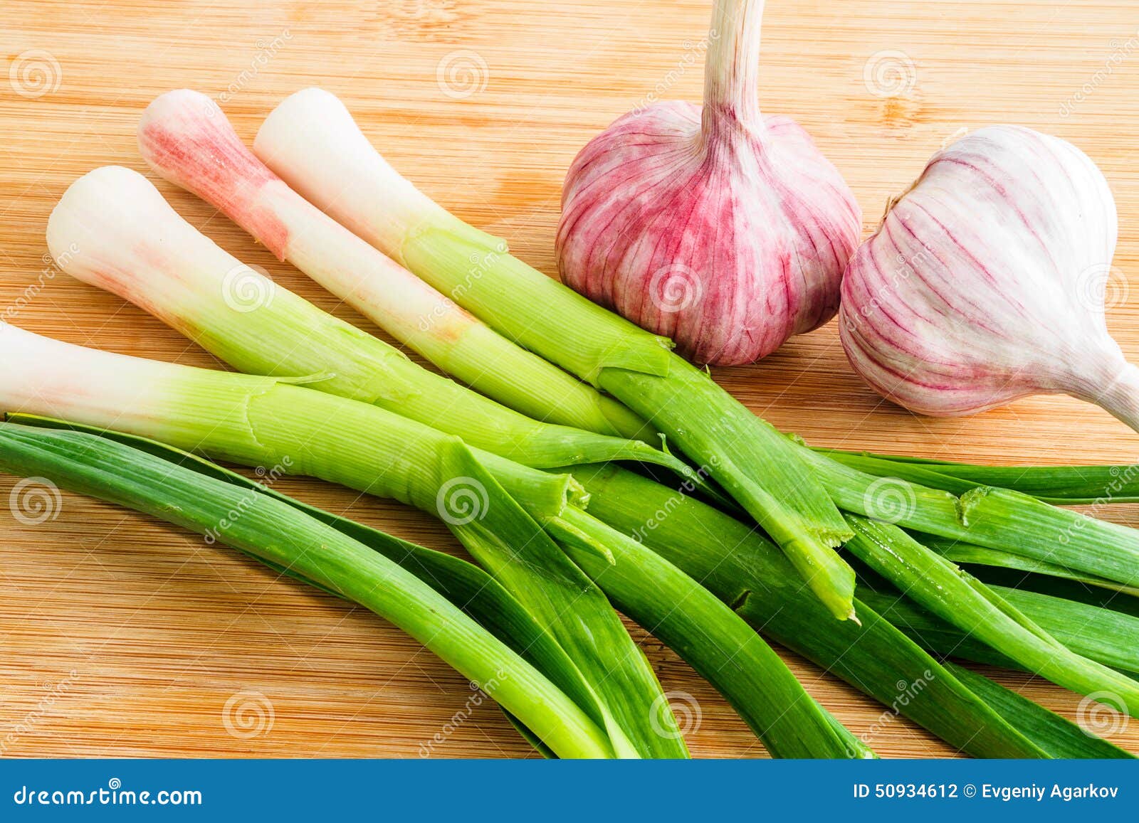 Young green garlic stock photo. Image of flavor, culinary 50934612