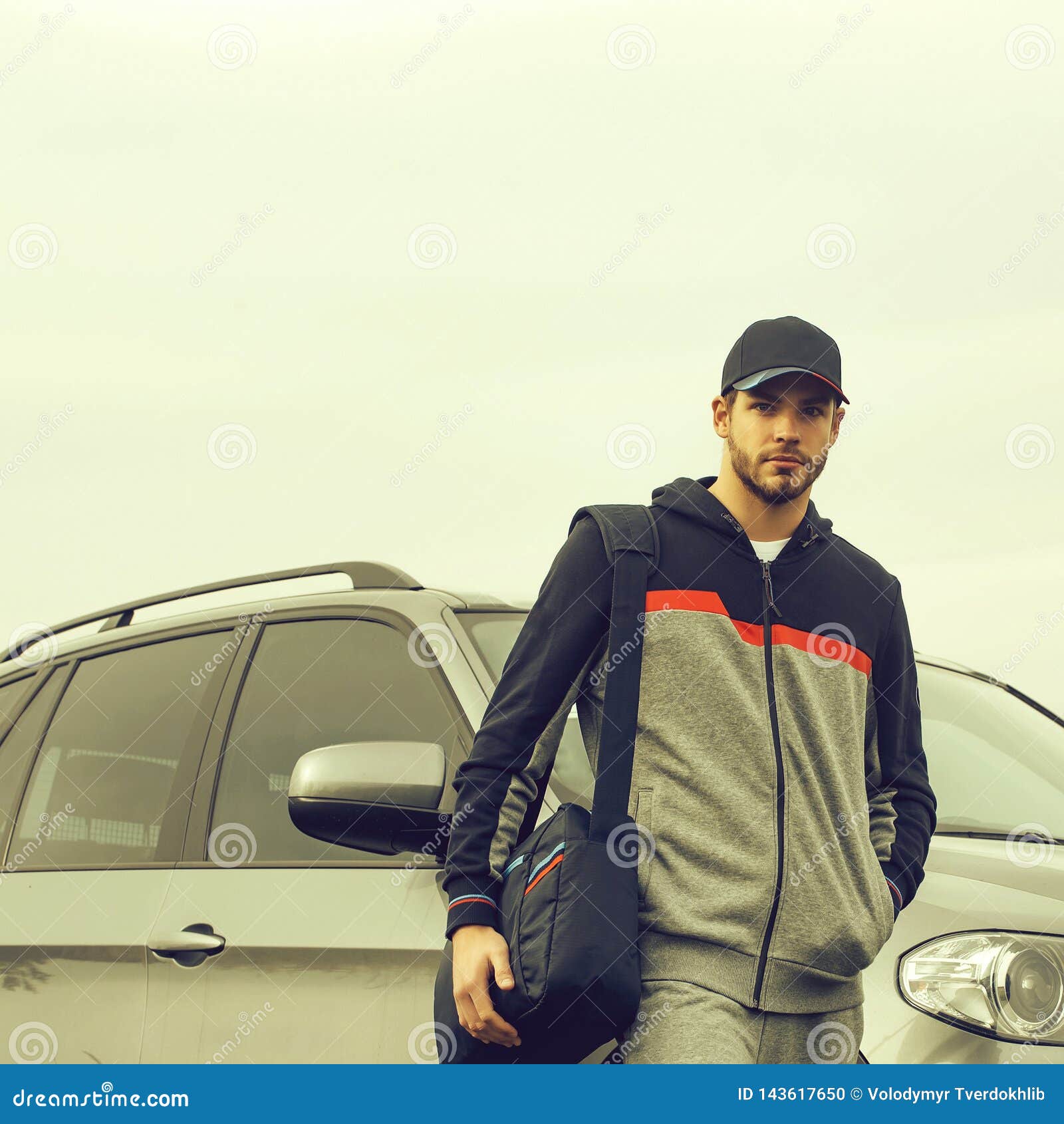 Bearded Guy in Baseball Cap Stock Photo - Image of young, sport: 143617650