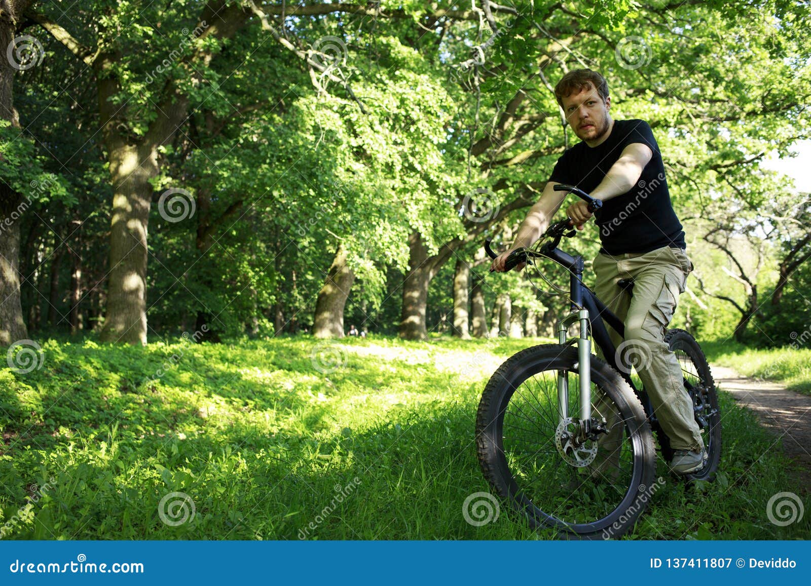 Young guy on bike stock image. Image of ride, bicycle - Young Guy Bike Athlete Bicycle Oak Park 137411807