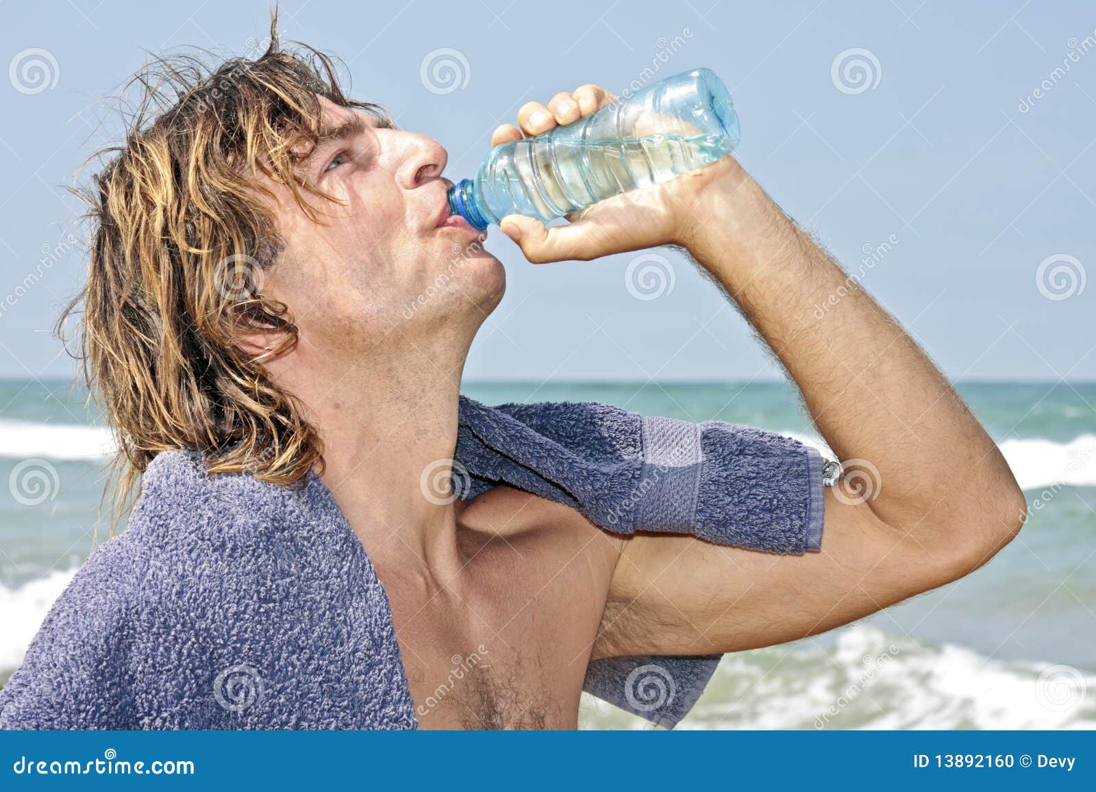 Young Guy Drinking Fresh Water Stock Photo Image of people, life