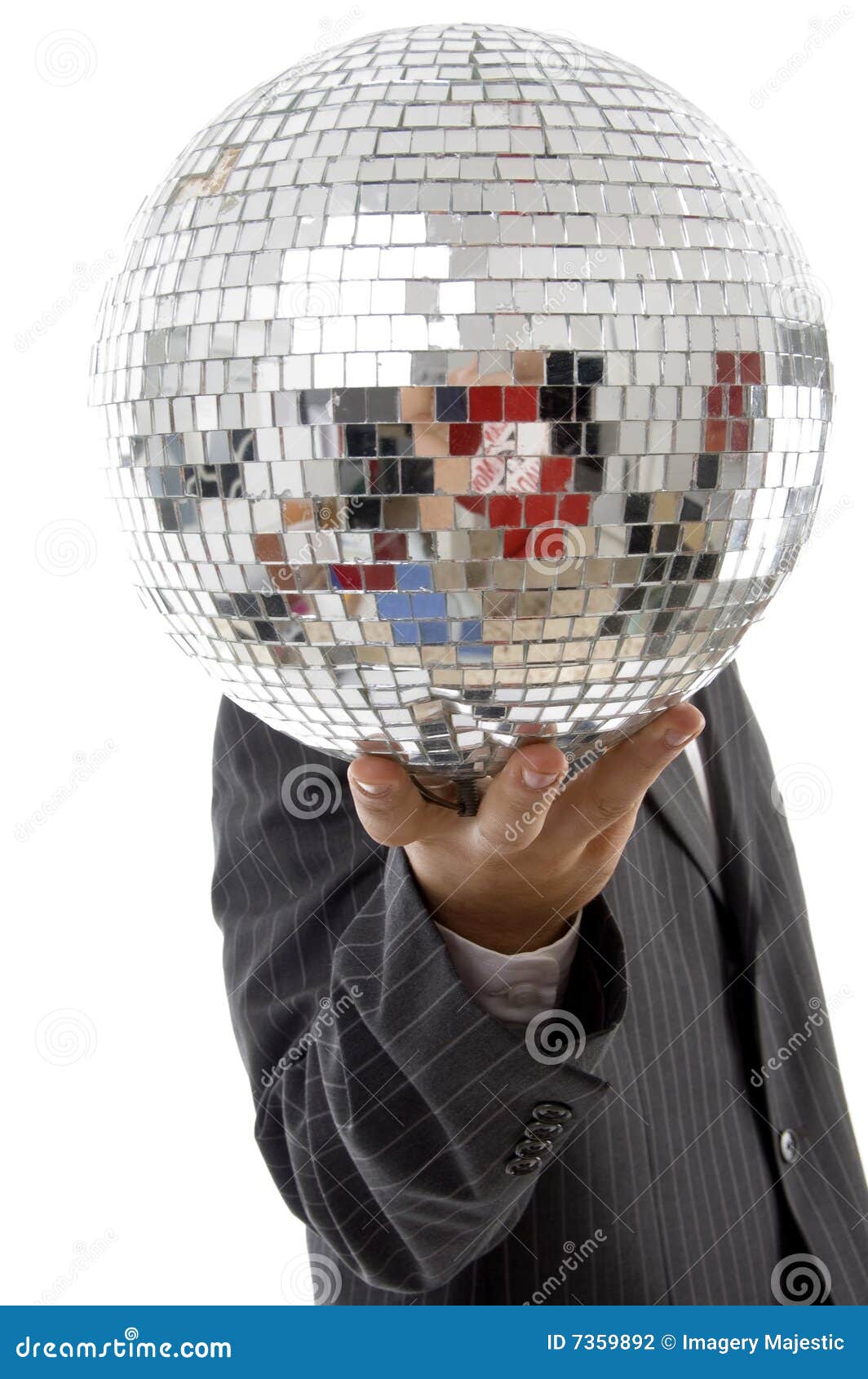 Young Guy Hidden His Face with Disco Ball Stock Photo Image of middle