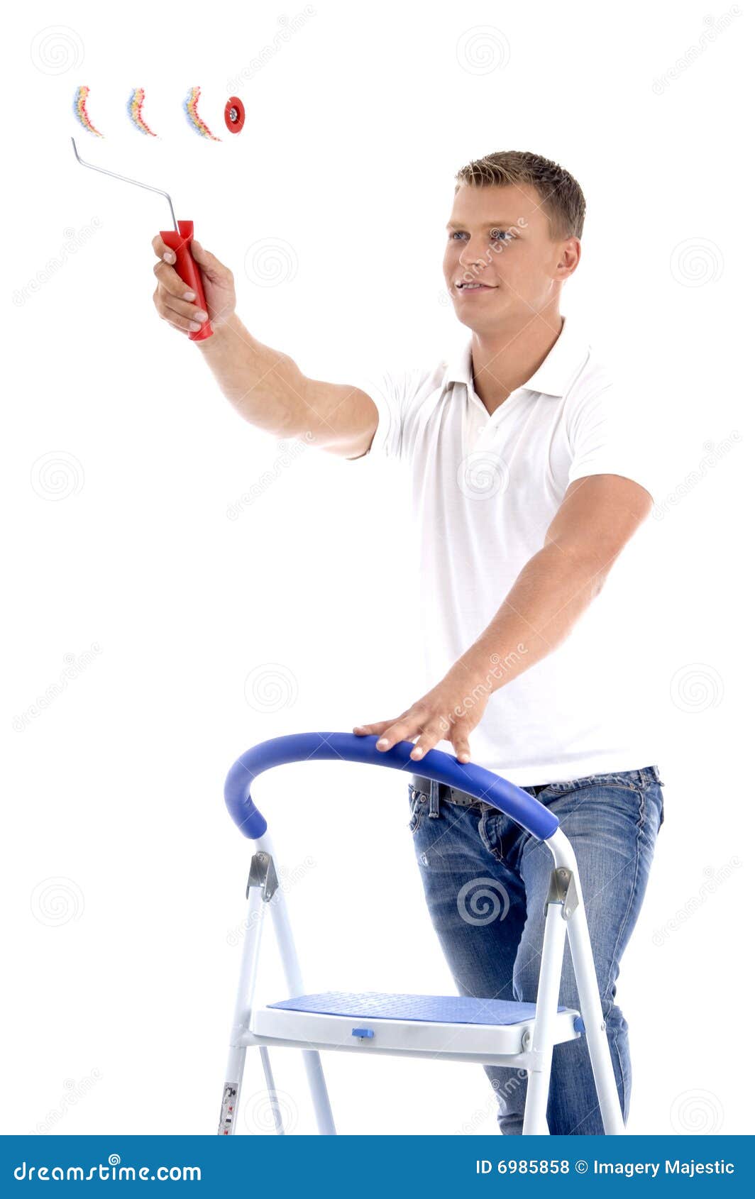 Young Guy Holding Painting Brush Stock Photo Image of posing, model