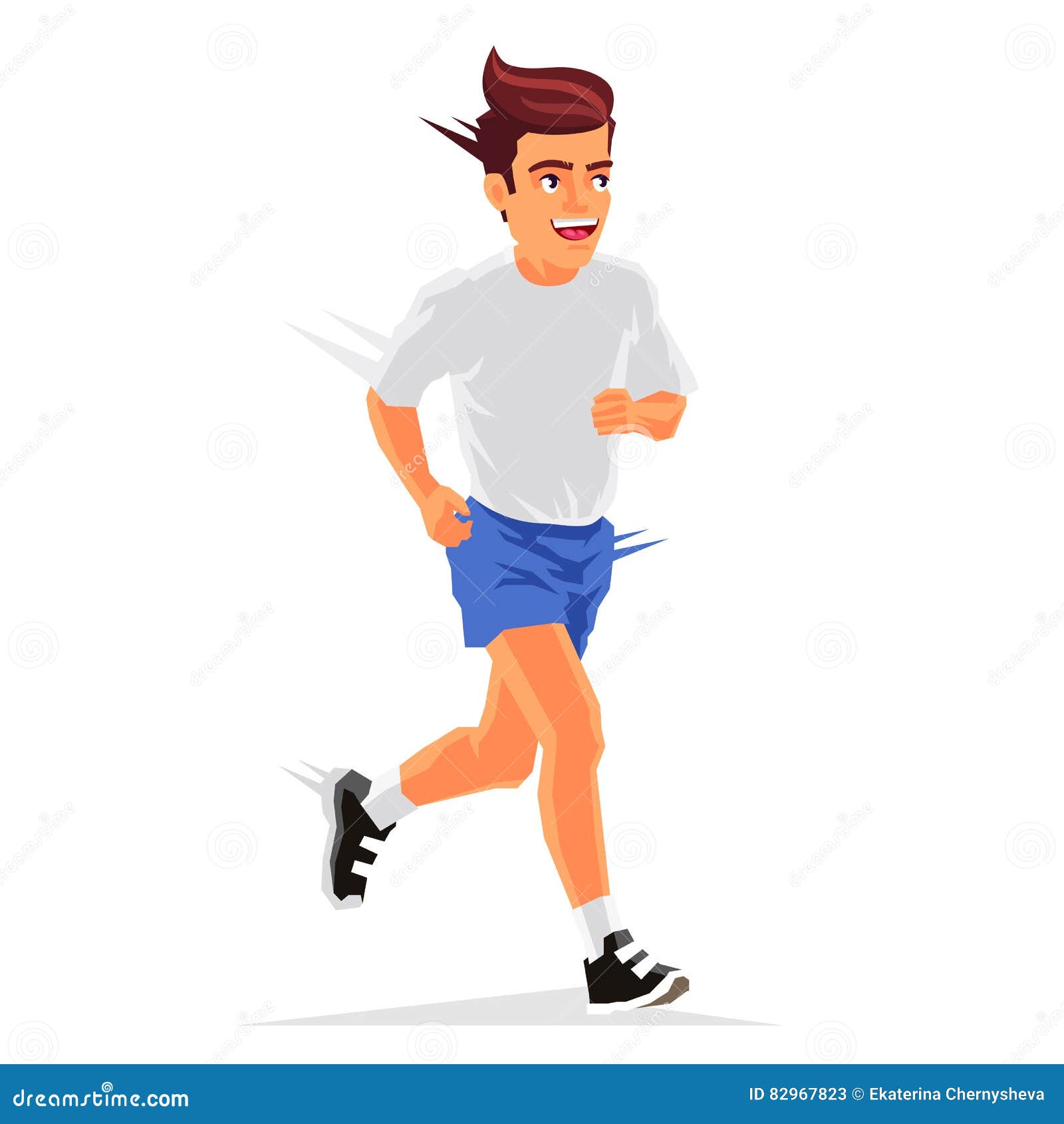 Young guy is running. stock vector. Illustration of movement - 82967823