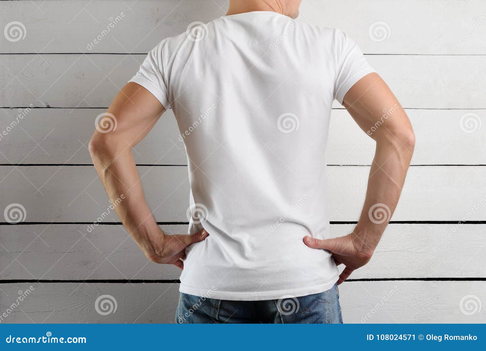 Download Young Guy In A White T Shirt For A Mockup Stock Image Image Of Fashion Mockup 108024571