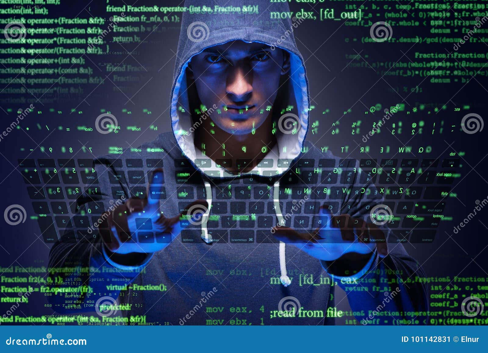 the young hacker in cyber security concept