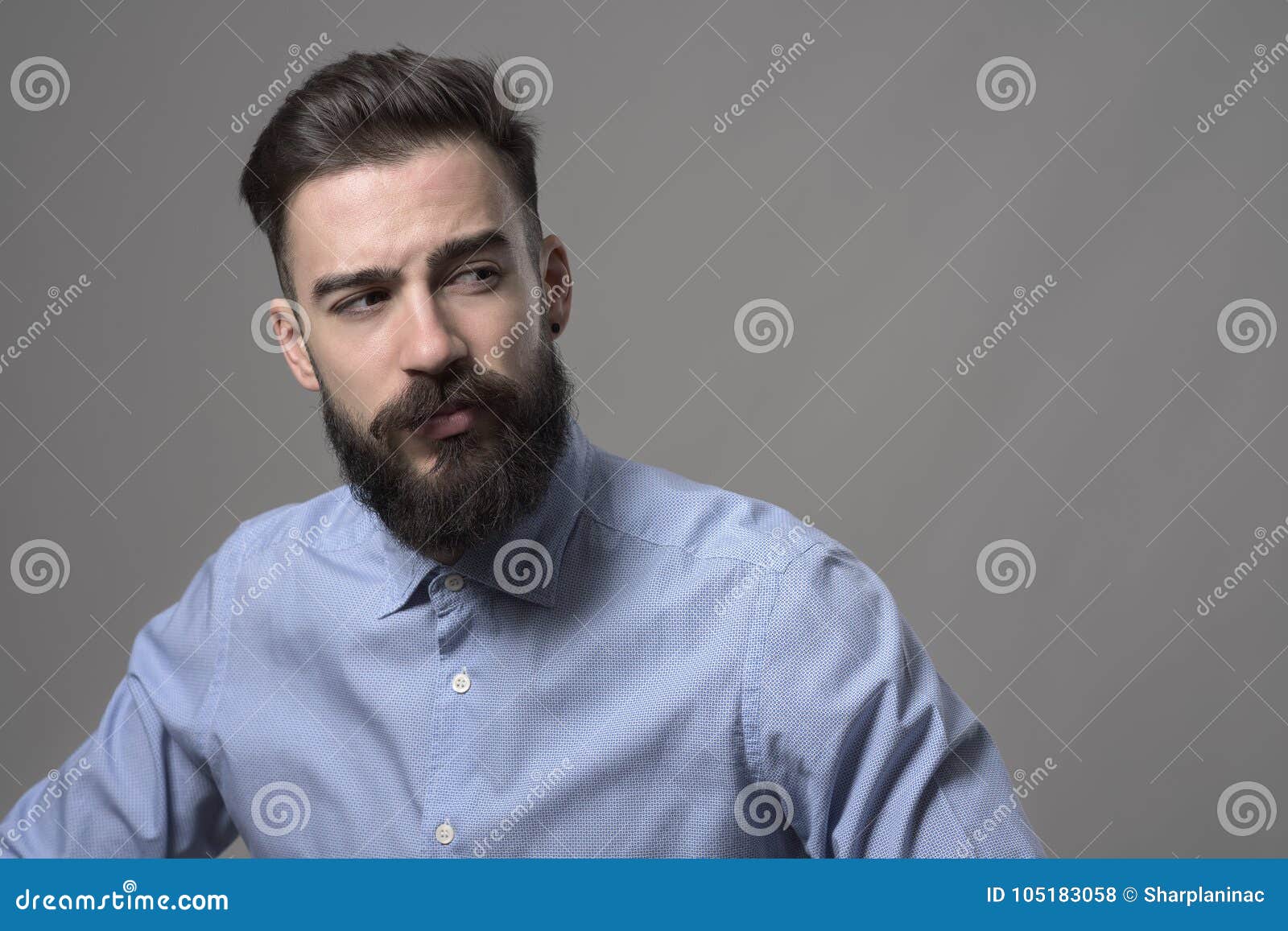 Young Handsome Bearded Stylish Confident Hipster Looking Back Over the ...