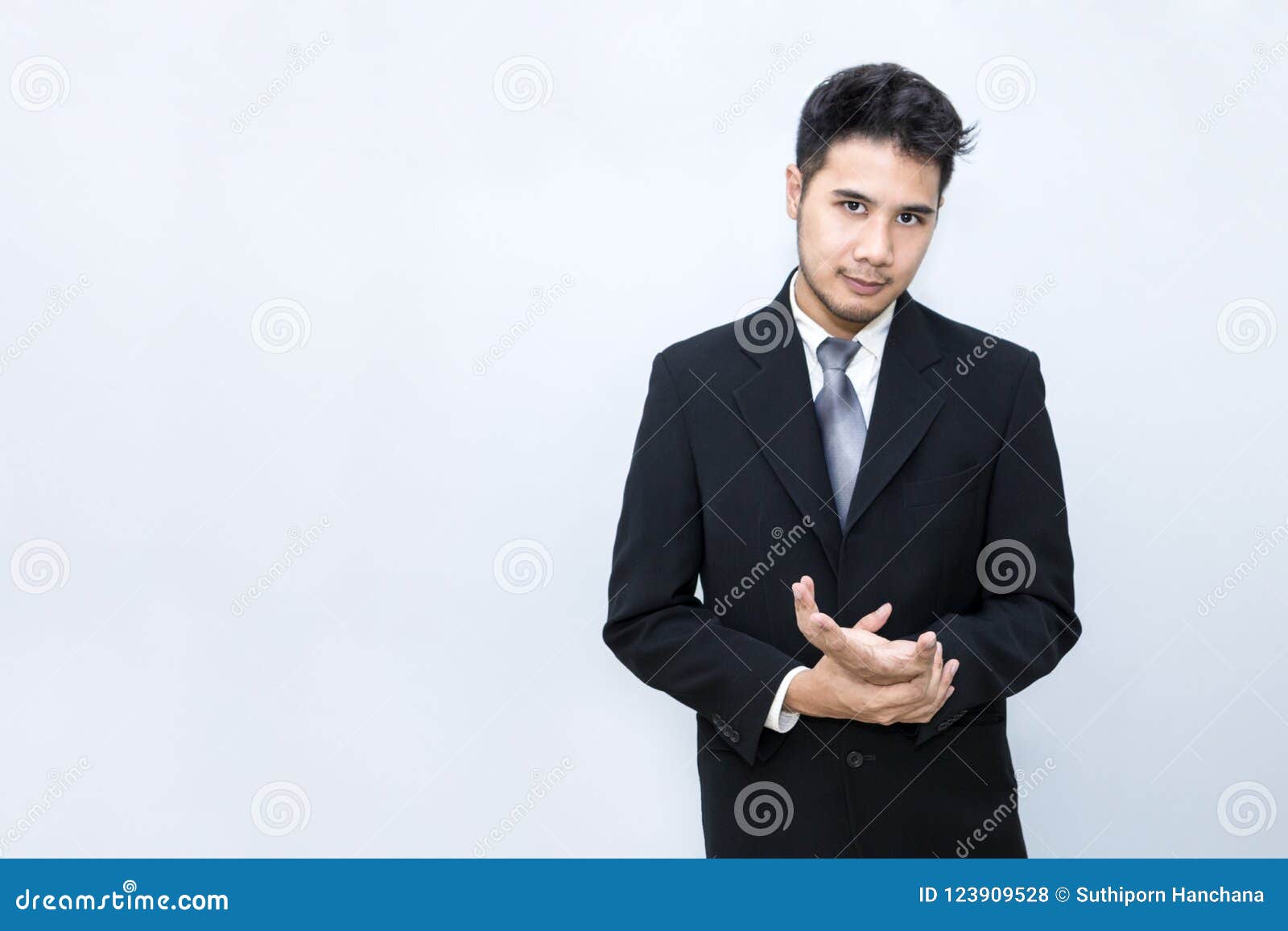 Young Handsome Businessman Smiling and Smart at Office.he is 20-30 ...