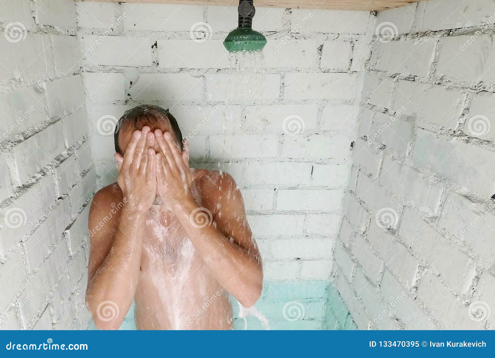 Young Handsome Funny Man Takes a Shower. Dances in the Shower. 4k Stock  Image - Image of hygienic, entertaining: 133470395
