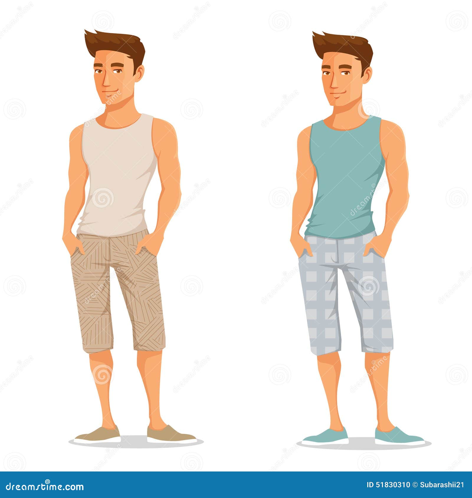 Download Young Handsome Guy In Summer Clothes Stock Vector ...