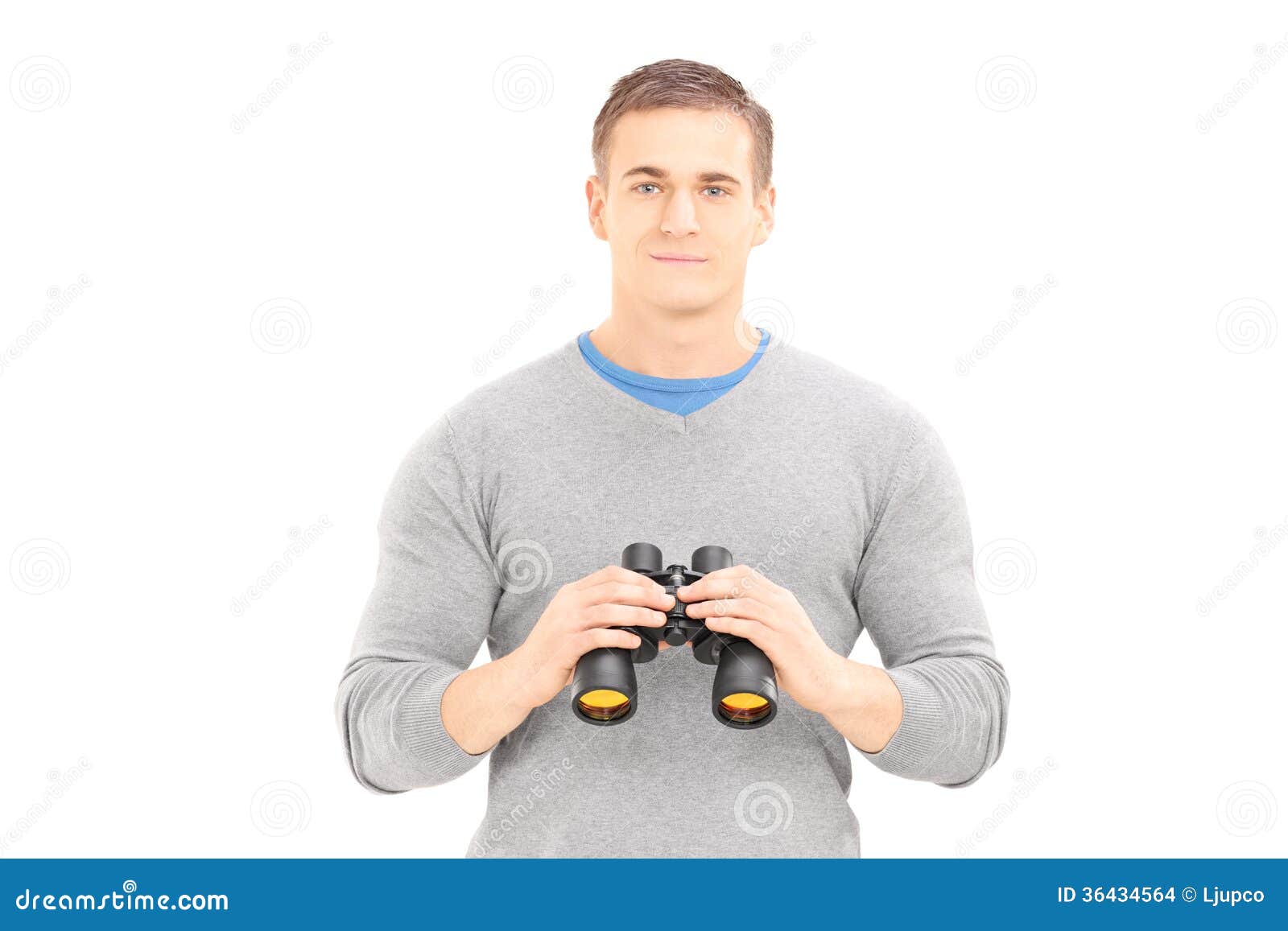 Young Handsome Male Holding Binoculars Stock Photo Image of handsome